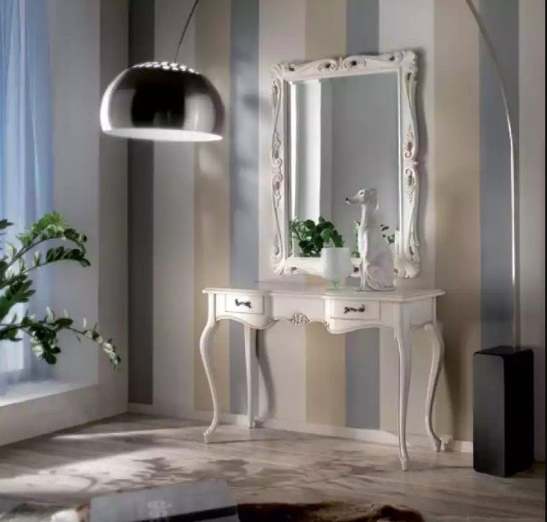 Konsolentisch Spiegel Made Europa Konsolentisch Italienische Holz in Konsole Klassische 1x 1x Stil Set Möbel + JVmoebel (2-St., Spiegel),