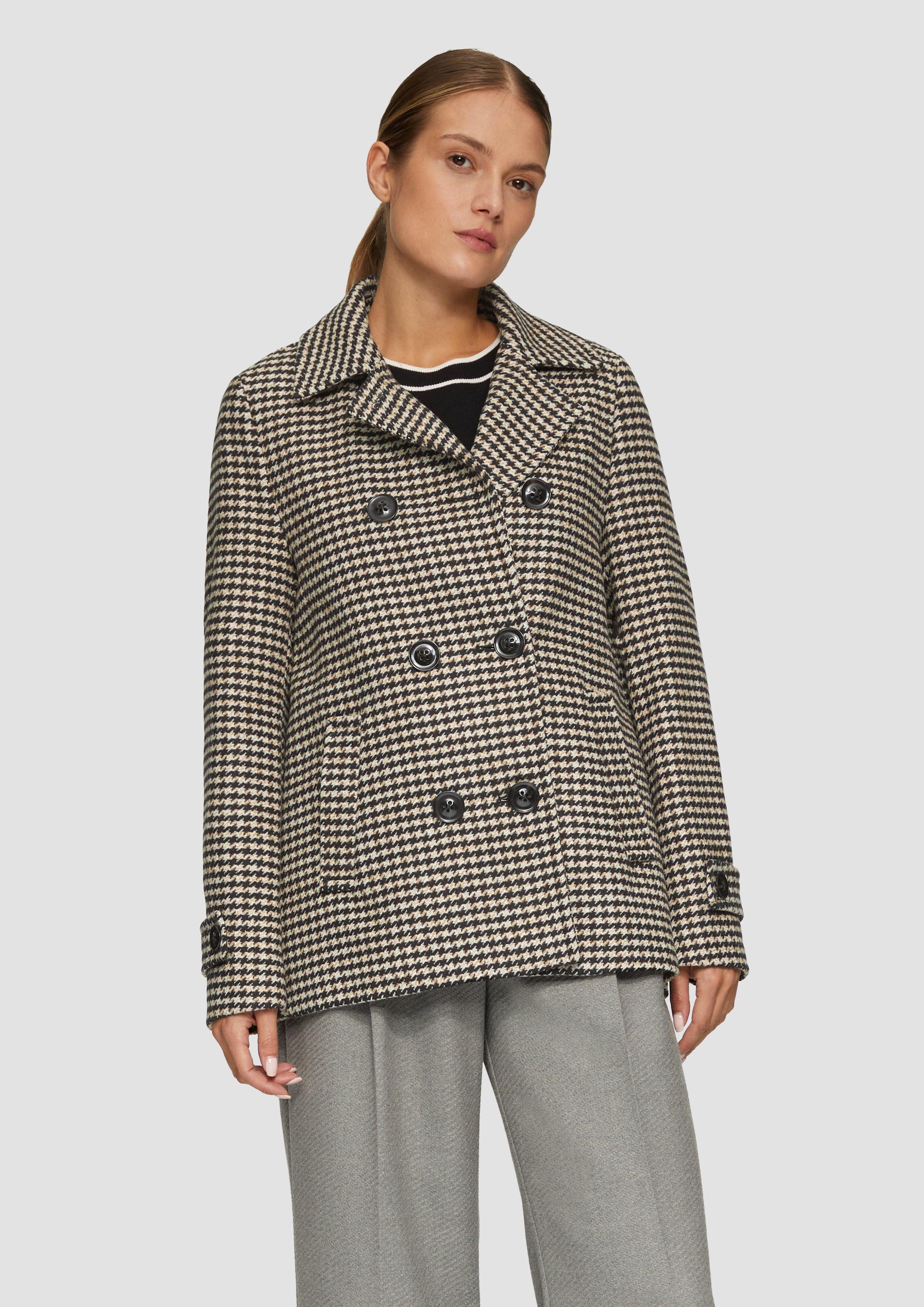 Funktionsjacke Cabanjacke mit Hahnentrittmuster