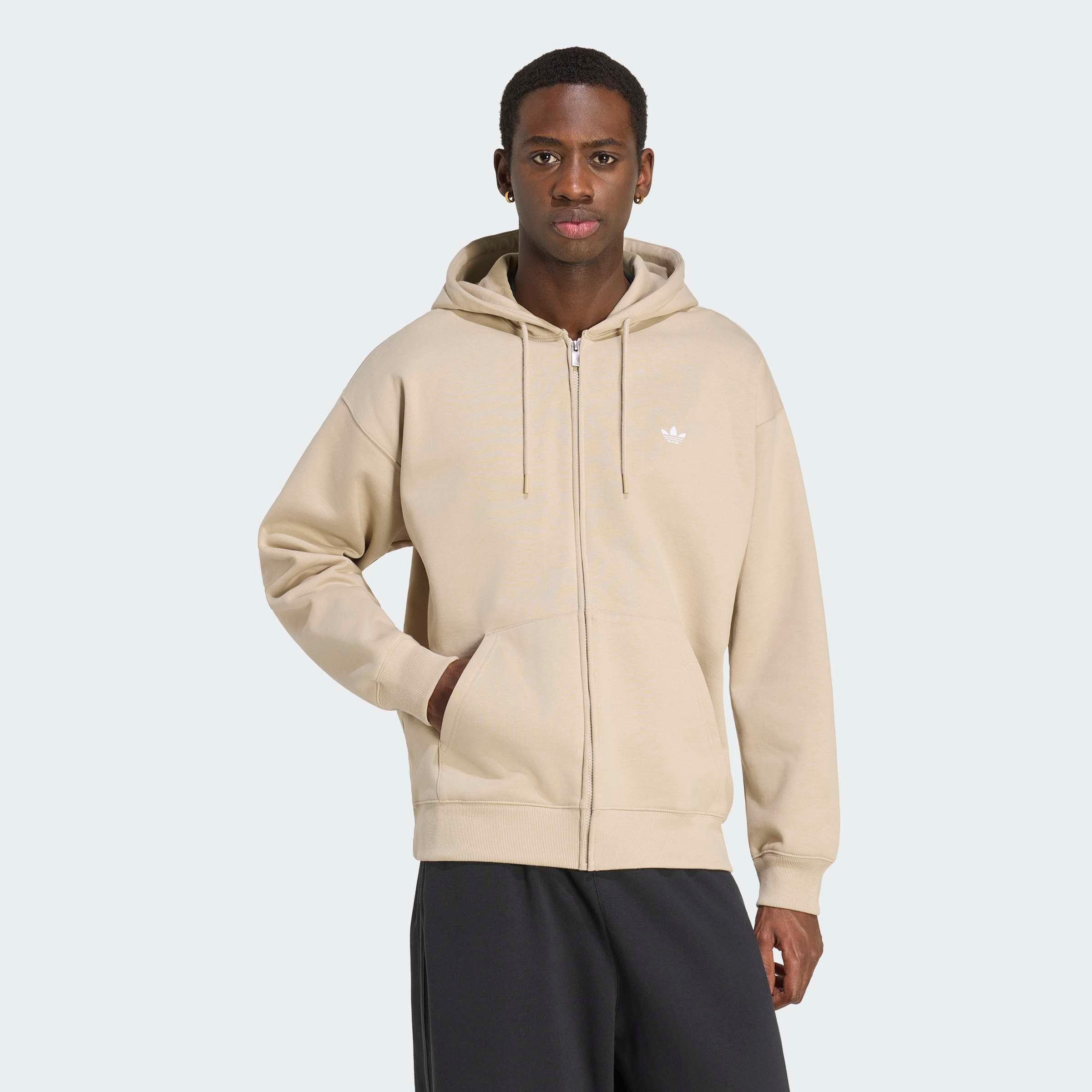 adidas Originals Kapuzensweatshirt TREFOIL ESSENTIALS HOODIE, LOCKER GESCHNITTEN, MIT DURCHGEHENDEM REISS mit Kordel, in normaler Länge