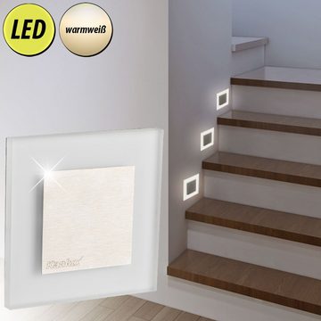etc-shop LED Einbaustrahler, LED-Leuchtmittel fest verbaut, Warmweiß, 10er Set LED Wand Strahler Treppen Haus Stufen Beleuchtung Wohn