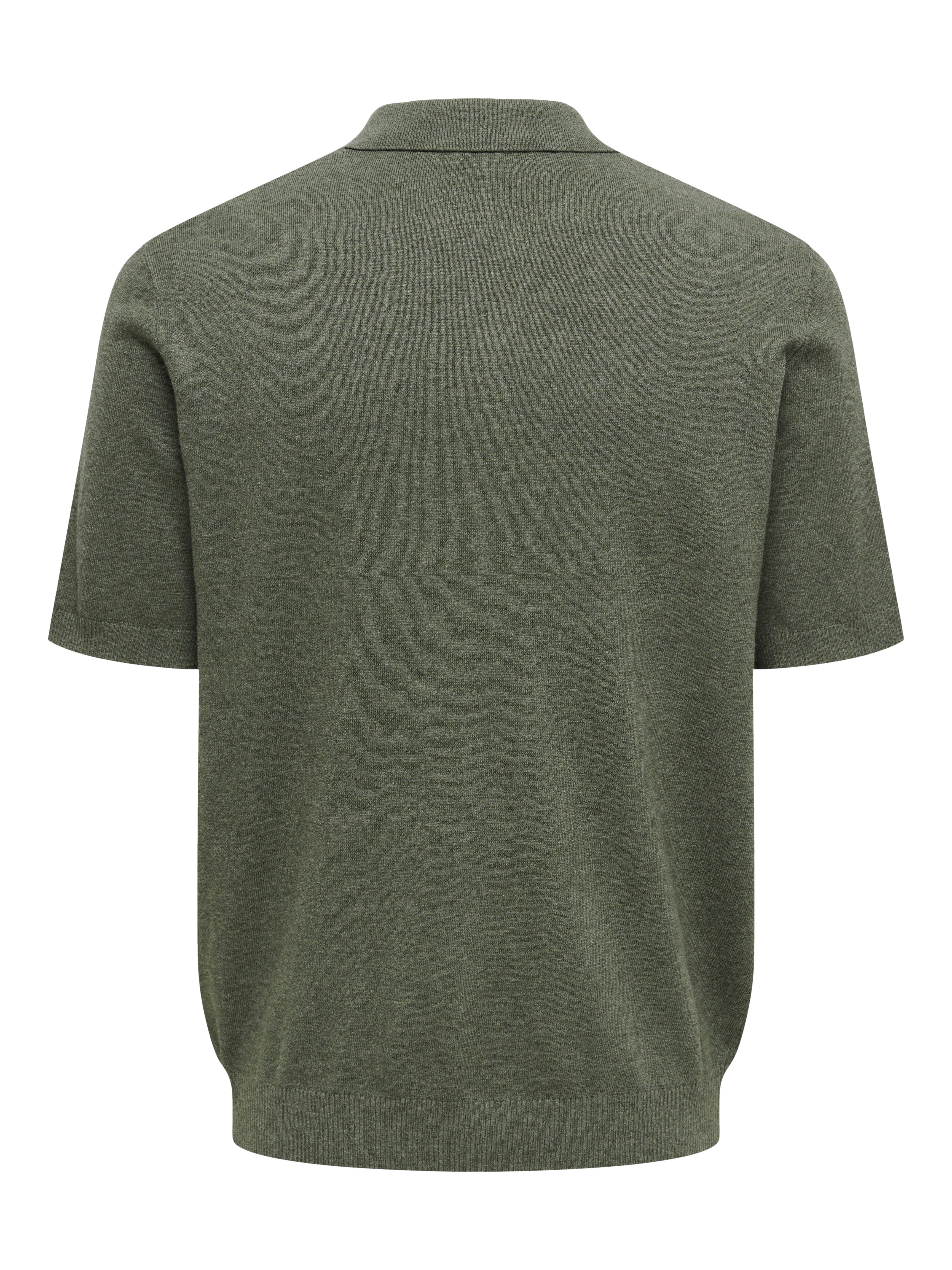 ONLY & SONS Polokragenpullover ONSLOUI REG 12 SS MEL POLO KNIT NOOS Baumwollmischung, regular fit