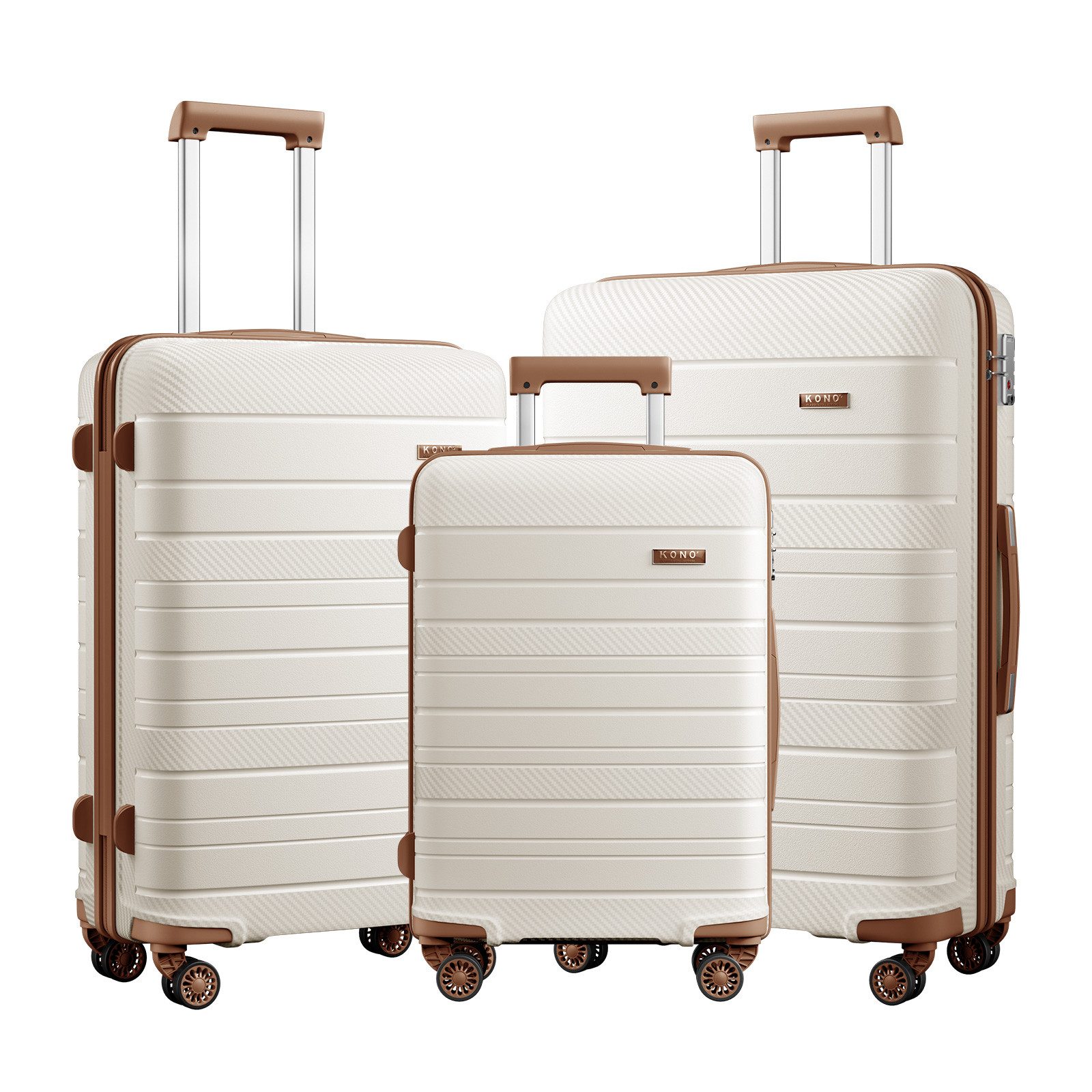 KONO Hartschalen-Trolley (20/24/28 Zoll), Leichter PP-Reisekoffer mit TSA-Schloss