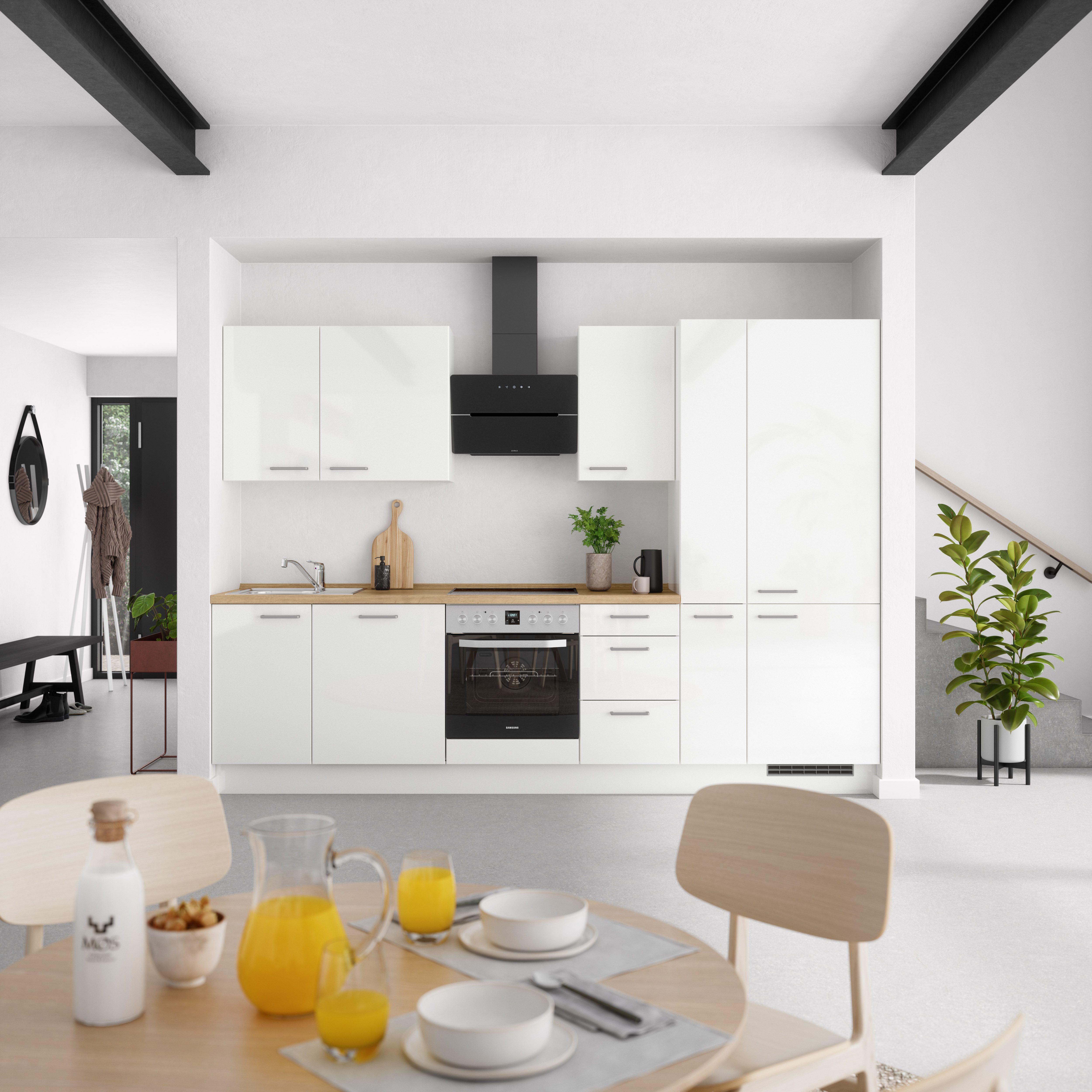 nobilia® Küchenzeile "Flash II", NEU: individuell anpassbar mit gratis Profi-Beratung, vormontiert, Breite 300 cm, Ausrichtung wählbar, wahlw. mit E-Geräten