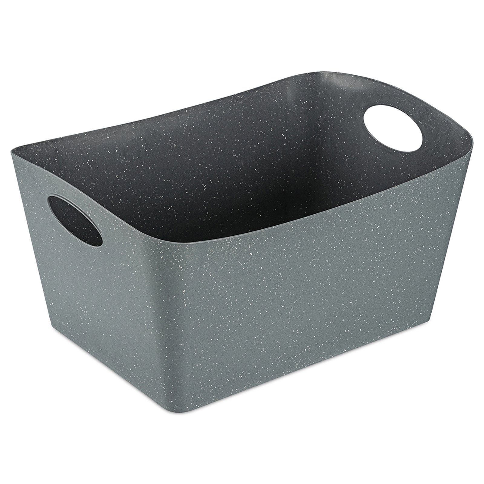 KOZIOL Aufbewahrungskorb Aufbewahrungsbox 15 Liter BOXXX L (Stück, 1 St), Utensilo Wäschekorb Altglassammler Kunststoff Grau