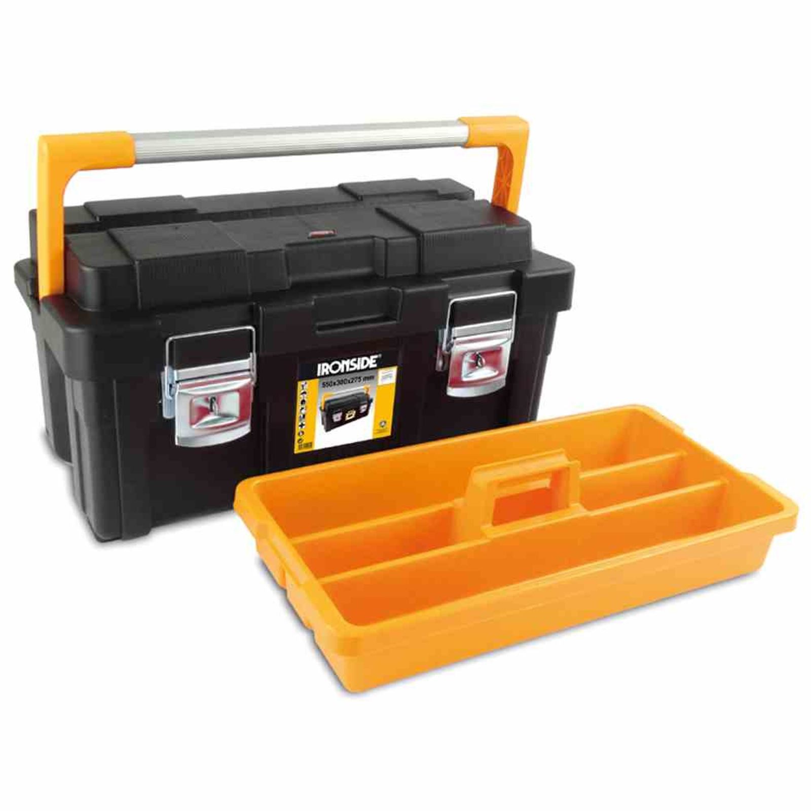 IRONSIDE Werkzeugkoffer Werkzeugkasten Pro plus 550x300x275mm Werkzeugkoffer Werkzeugkiste Wer