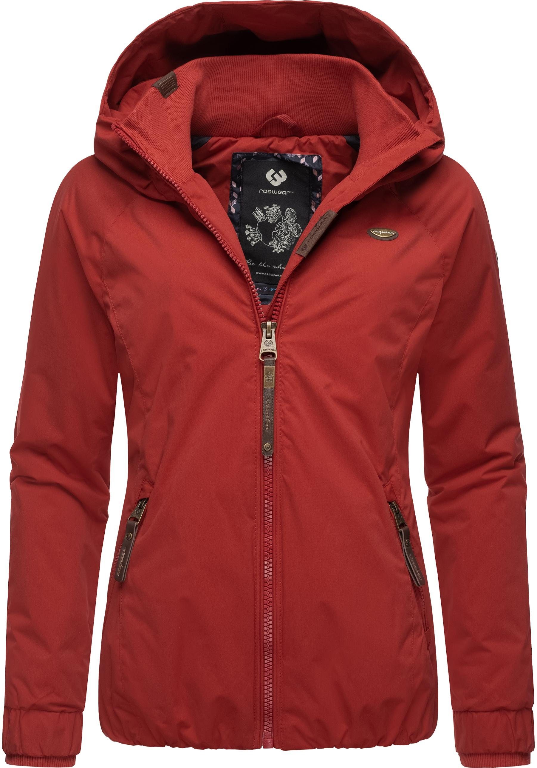 Outdoorjacke Winter für wasserdichte den Kapuze Dizzie Winter mit Ragwear cherryrot Winterjacke