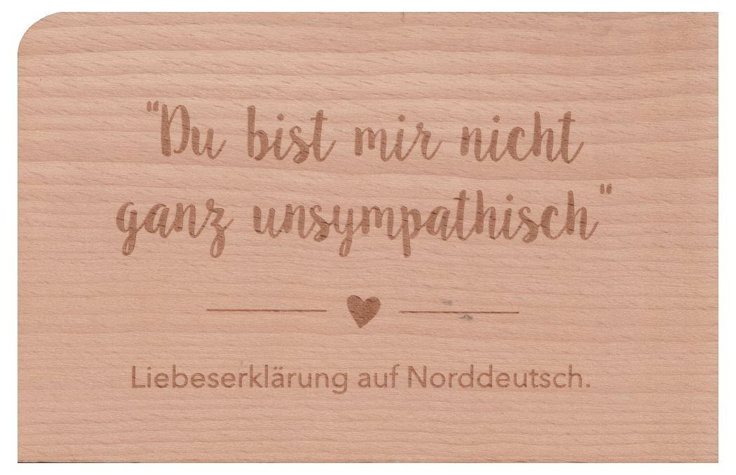 holzpost GmbH Postkarte Holzpostkarte "Du bist mir nicht ganz unsympathisch"