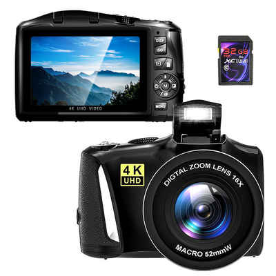Fine Life Pro R3S Kompaktkamera (Makro-Objektiv, 48 MP, 16X Digitalzoom Fotokamera für Anfänger in der Fotografie)