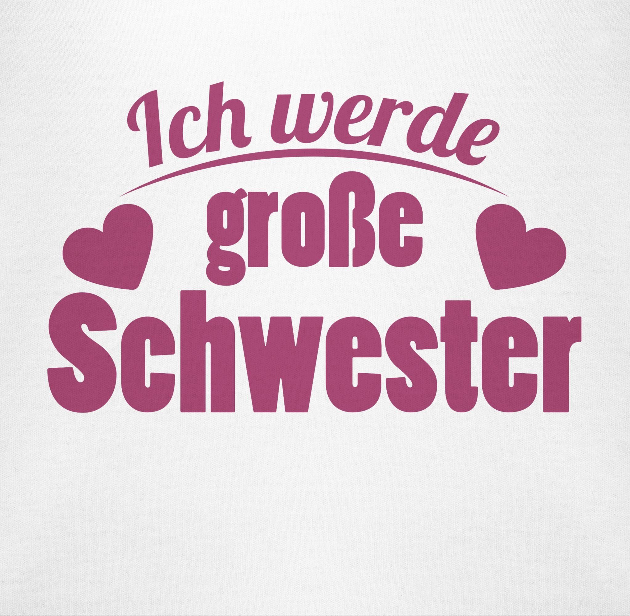 große Schwester Schwester werde Große 1 Shirtbody Shirtracer Weiß Ich