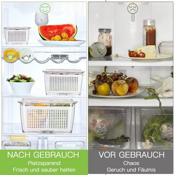 Elegear Frischhaltedose Kühlschrank Frischhaltedosen Set, 0.48/1.7/4.5L Küchen Organizer, PETG, (3-tlg), langlebig