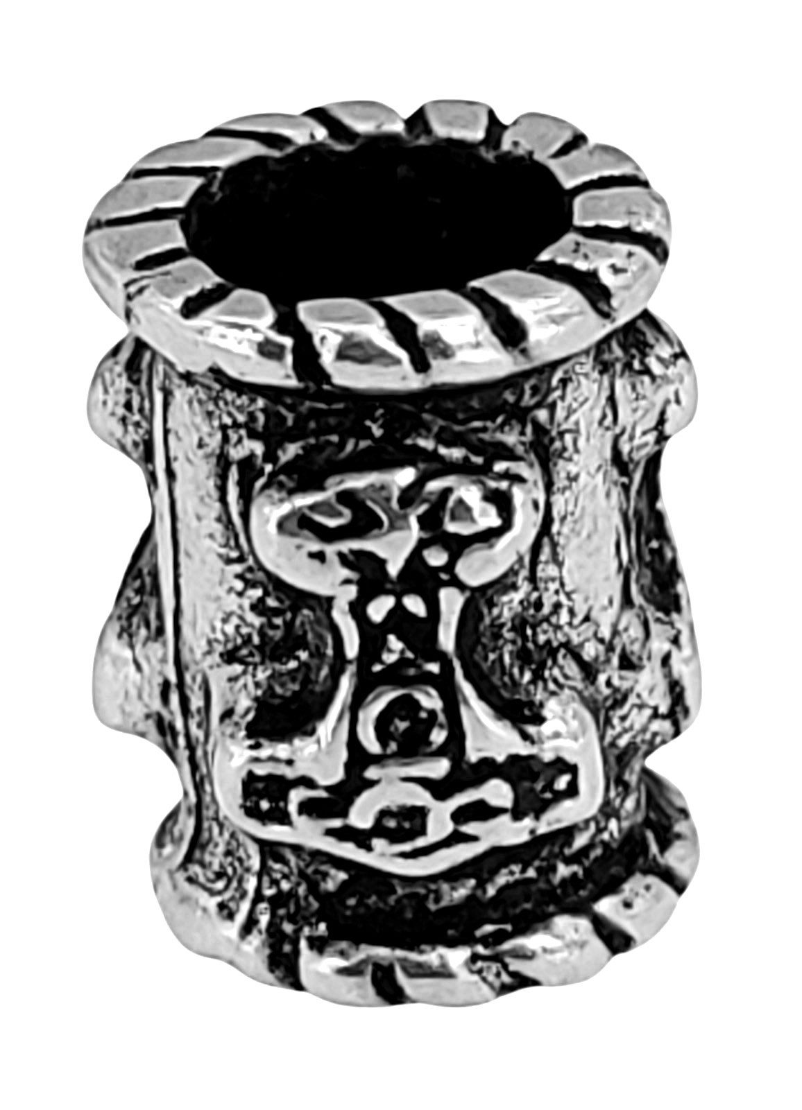 Kiss of Leather Diadem Bartperle Silber 925 Thorshammer Wikinger Bartschmuck Bart Thorhammer