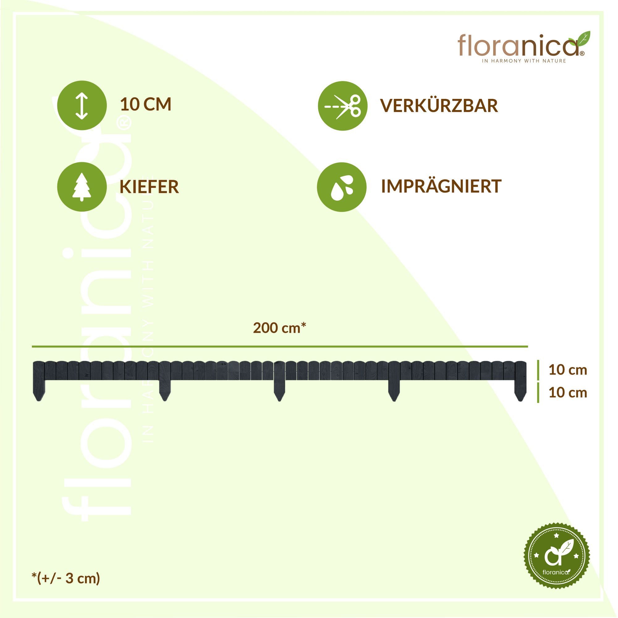 Floranica Beetbegrenzung Rollborder Flexibler Holzzaun aus günstig online kaufen