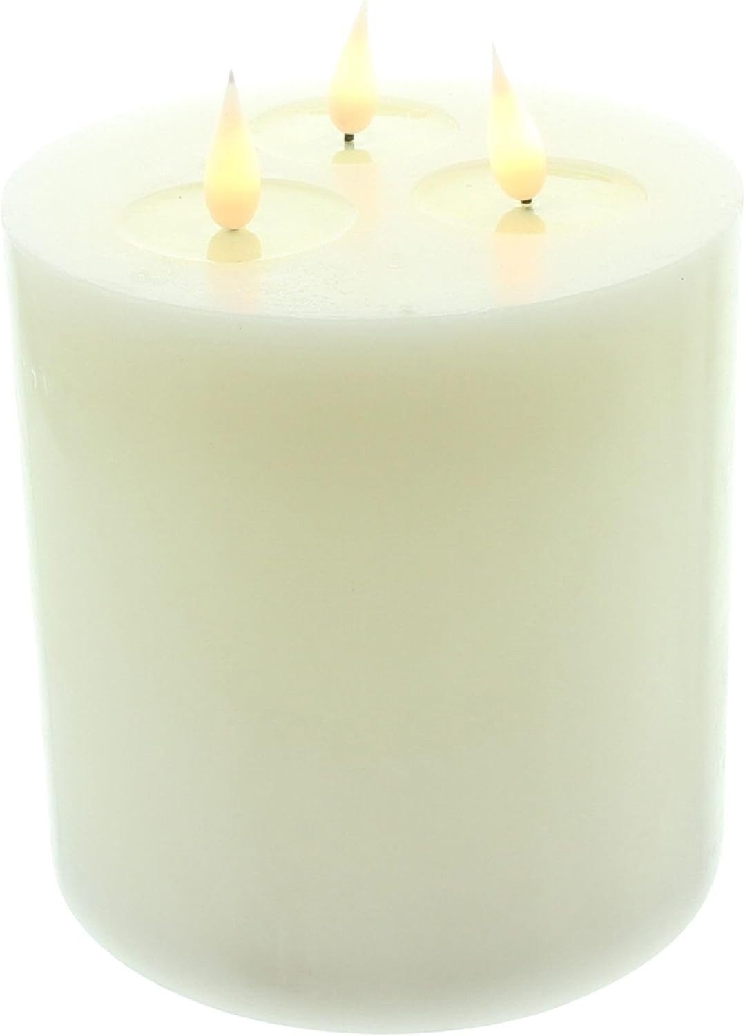 LED-Kerze 3 Docht Kerze "Classic" aus Echtwachs in creme Ø 15x18 cm Stumpenkerze
