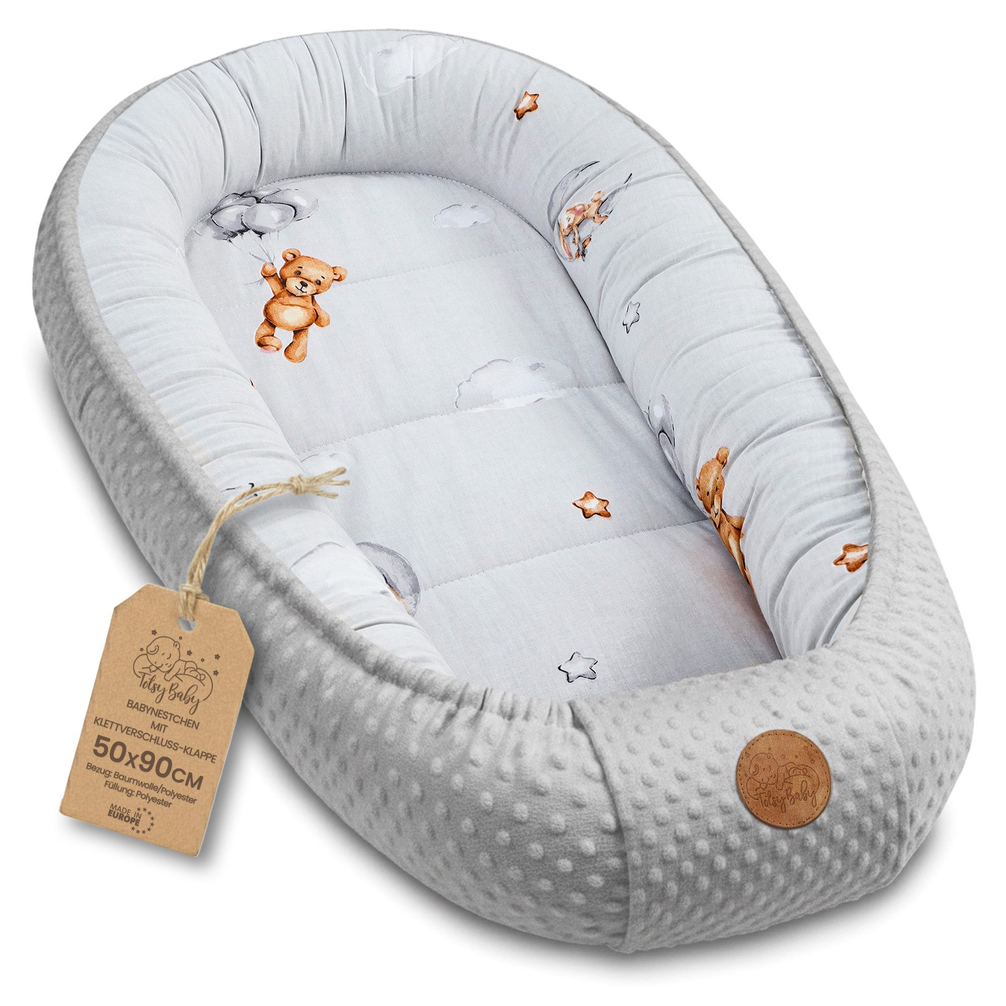 Totsy Baby Kuschelnest Nestchen Baby - Babynestchen Neugeborene Babynest für kinderbett