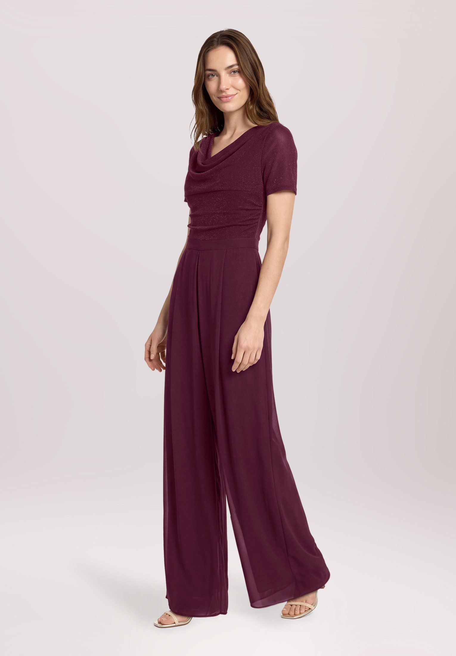 Vera Mont Overall Damen mit Wasserfallausschnitt (1-tlg)