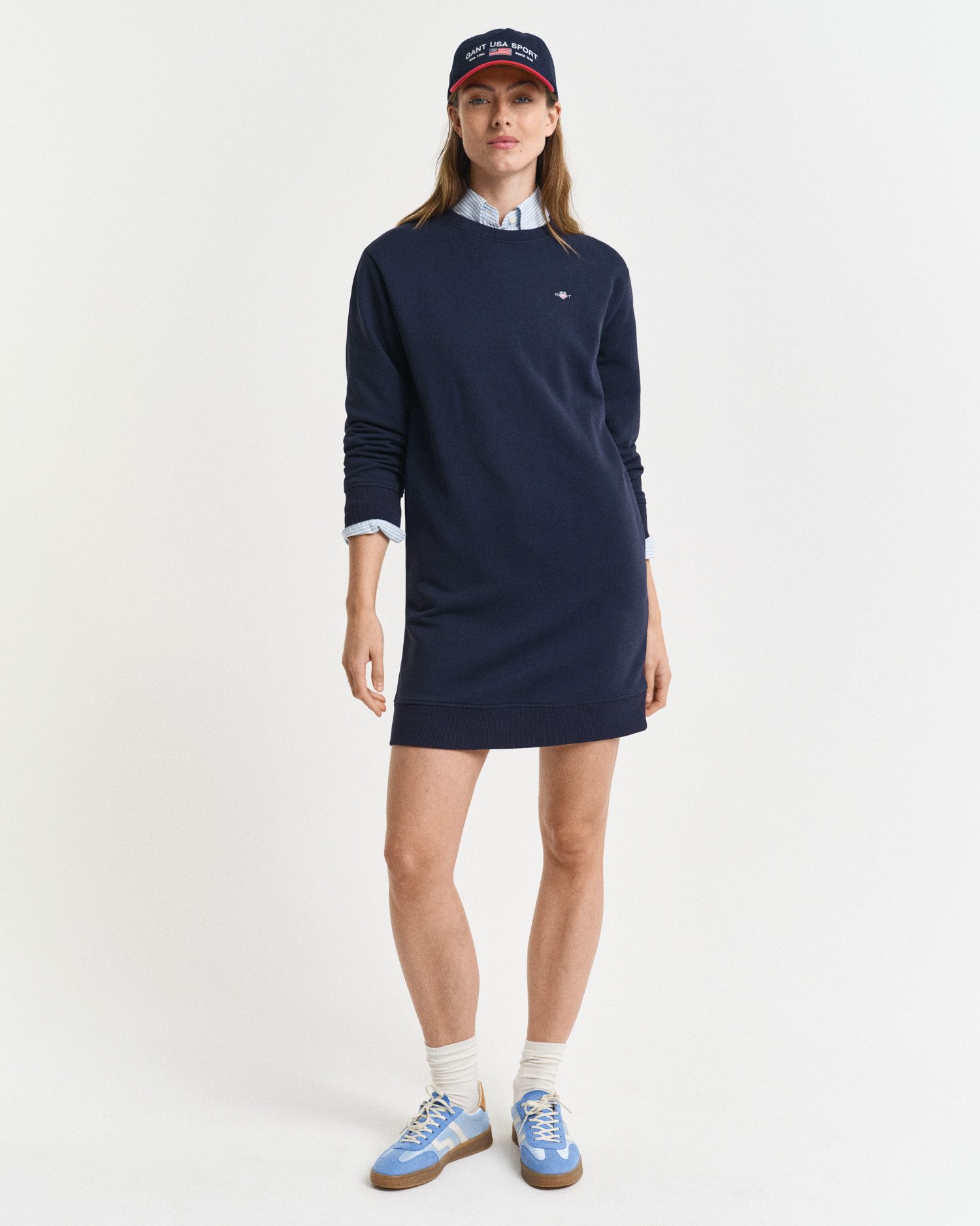 Gant Sweatkleid SHIELD C-NECK SWEAT DRESS Shield Sweatkleid mit Rundhalsausschnitt