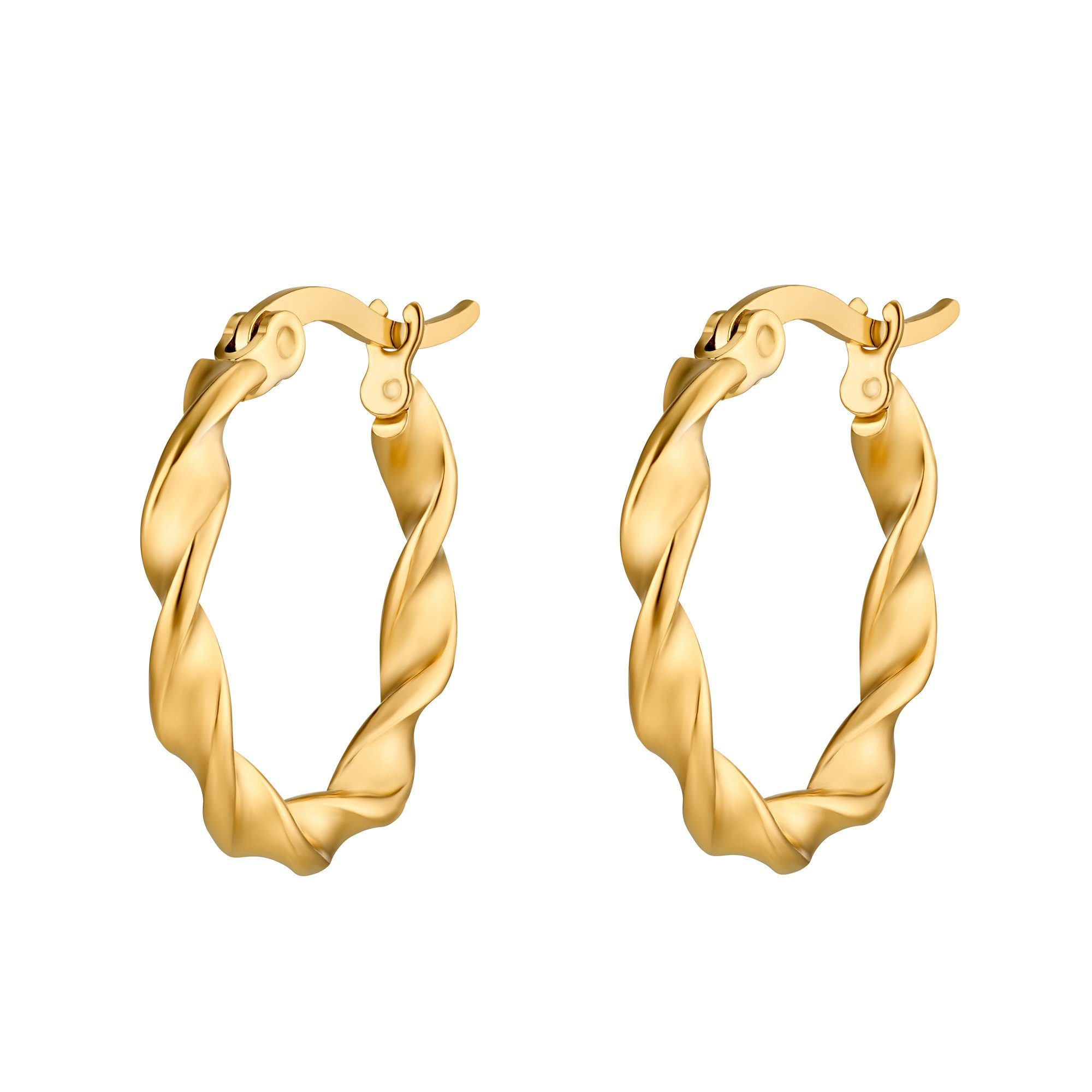 Heideman Paar Ohrstecker Domed goldfarben (Ohrringe, inkl. Geschenkverpackung), Paar Creolen mit Clip