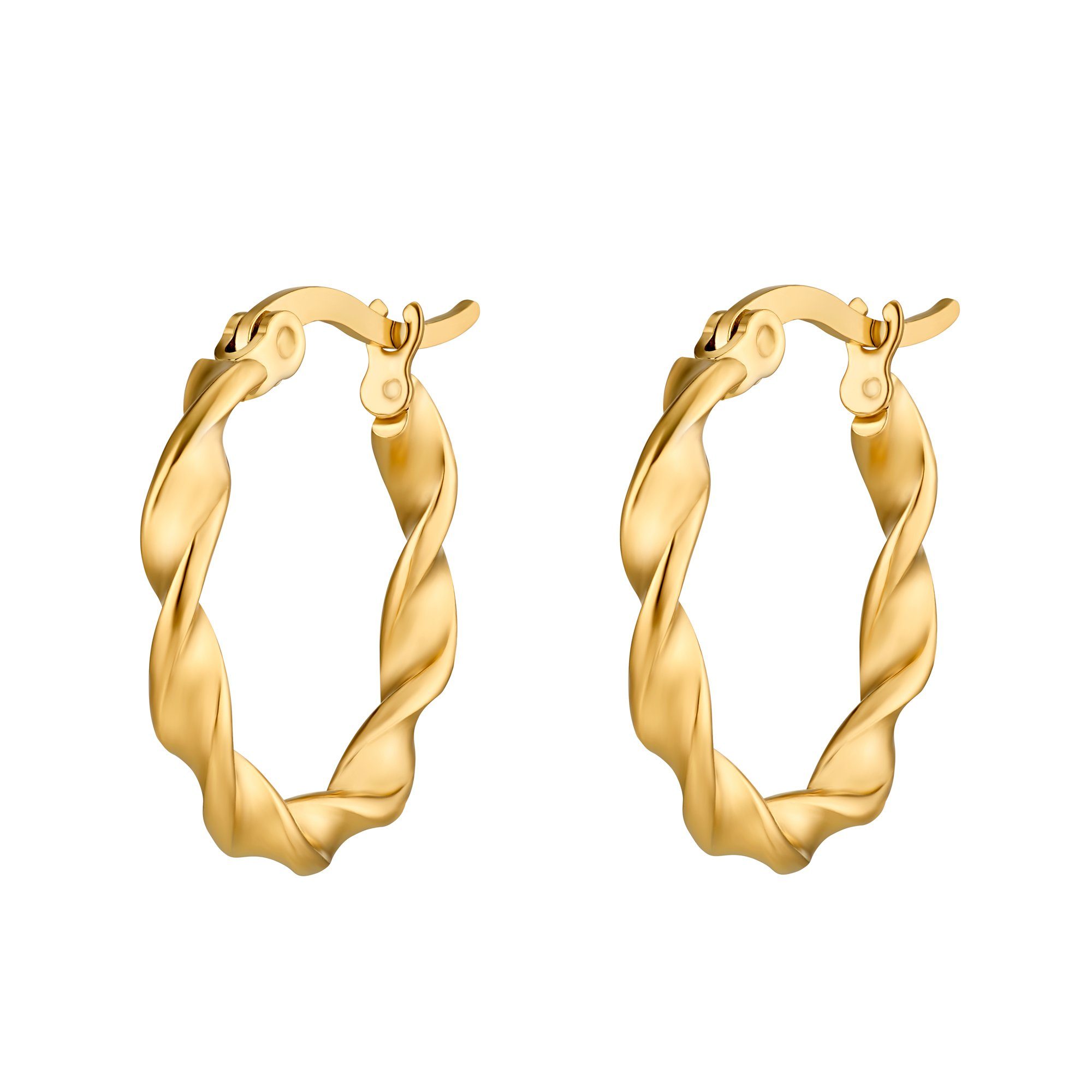 Heideman Paar Ohrstecker Domed goldfarben (Ohrringe, inkl.  Geschenkverpackung), Paar Creolen mit Clip