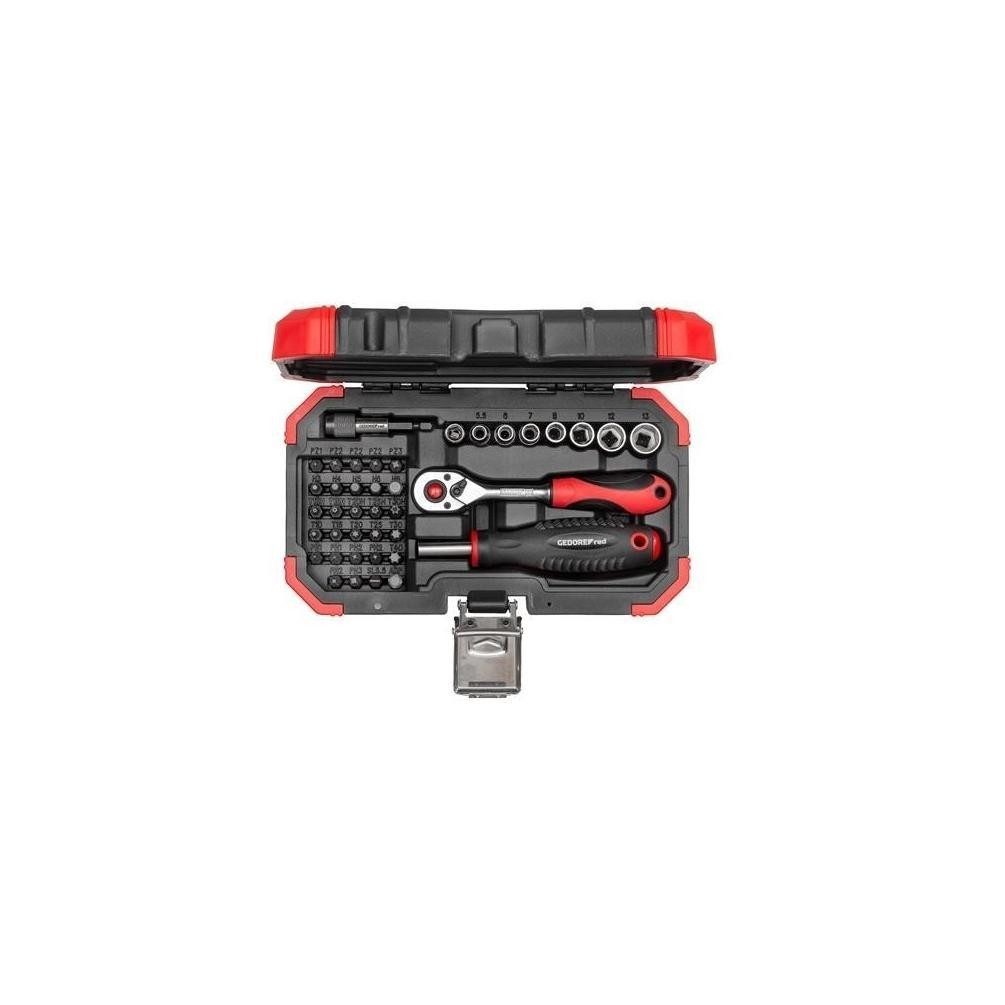 Gedore Red Steckschlüssel Steckschlüsselsatz 1/4" Ratschenkasten, Bit Satz (40 St)