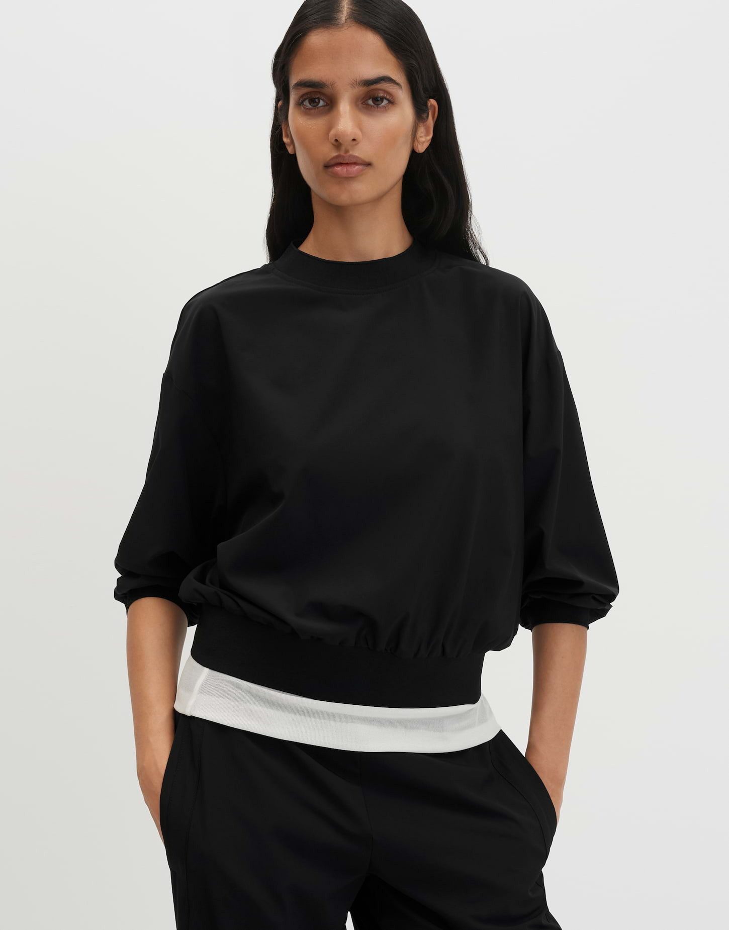 someday Satinbluse Zilvi aus Webware mit Rippbündchen Mit elastischen Bündchen für einen sportiven Look