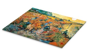 Posterlounge Acrylglasbild Vincent van Gogh, Der rote Weinberg, Wohnzimmer Mediterran Malerei