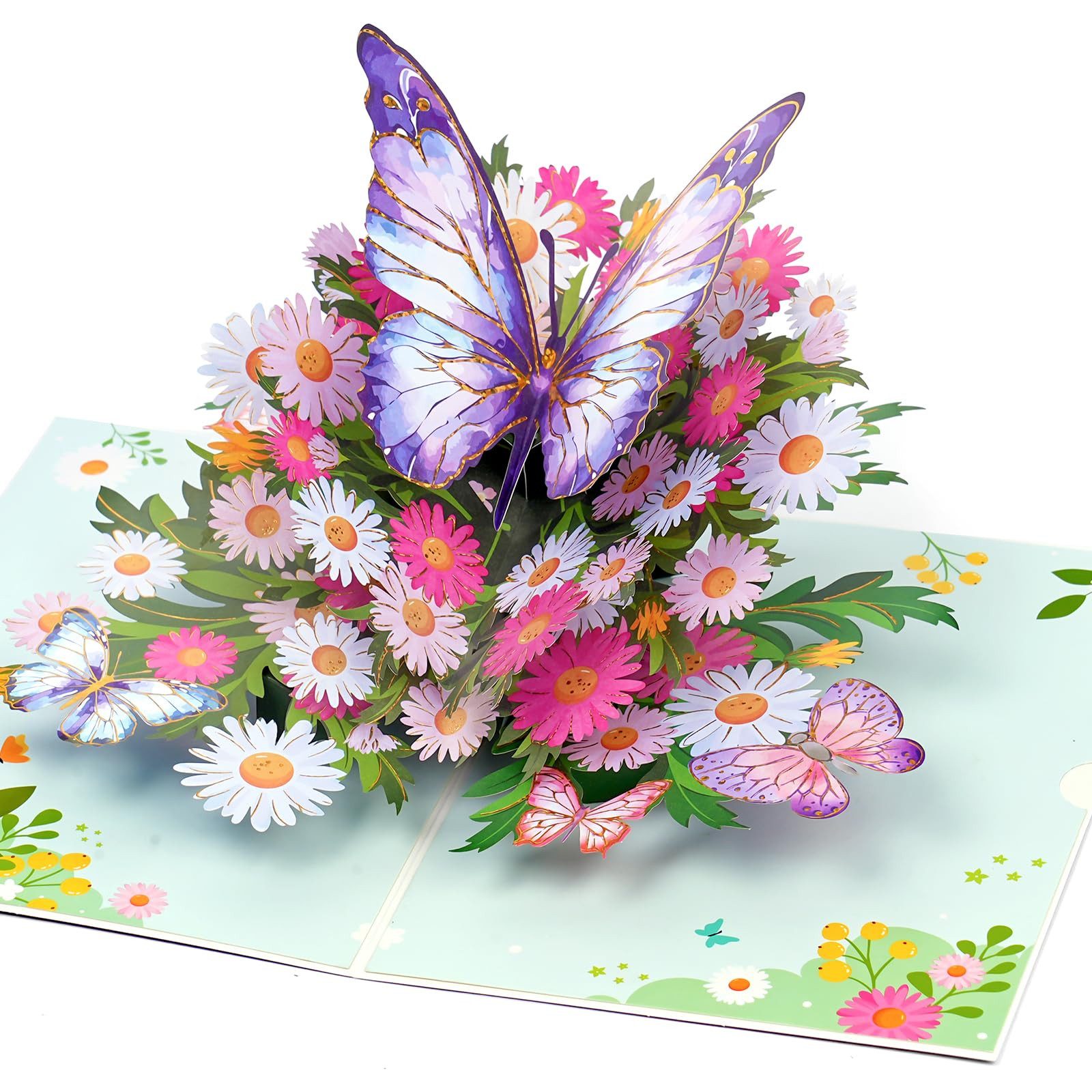 FOUORTUNATE-BEE Geburtskarte 3D Geburtstagskarten Set mit Schmetterling 3 Karten mit Umschlägen, Pop Up Geburtstagskarte für Frauen Männer Familie Freunde Geschenk