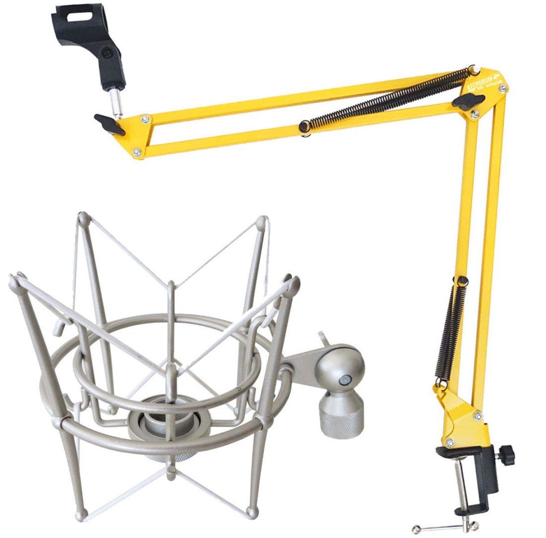 Mikrofonständer keepdrum NB35 YW Gelb Gelenkarm mit MS089SV Spinne