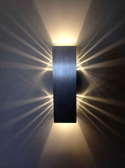 SpiceLED LED Wandleuchte ShineLED, Warmweiß (2700 K), LED fest integriert, Warmweiß, 6 Watt, Lichtfarbe warmweiß, dimmbar, indirekte Beleuchtung mit Schatteneffekt, Up & Down Licht, mit Schalter