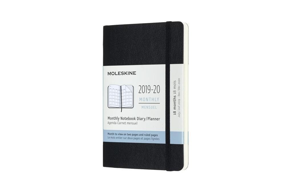MOLESKINE Terminkalender Moleskine Monats Notizkalender, Taschenkalender, 18 Monate, 2019/20...