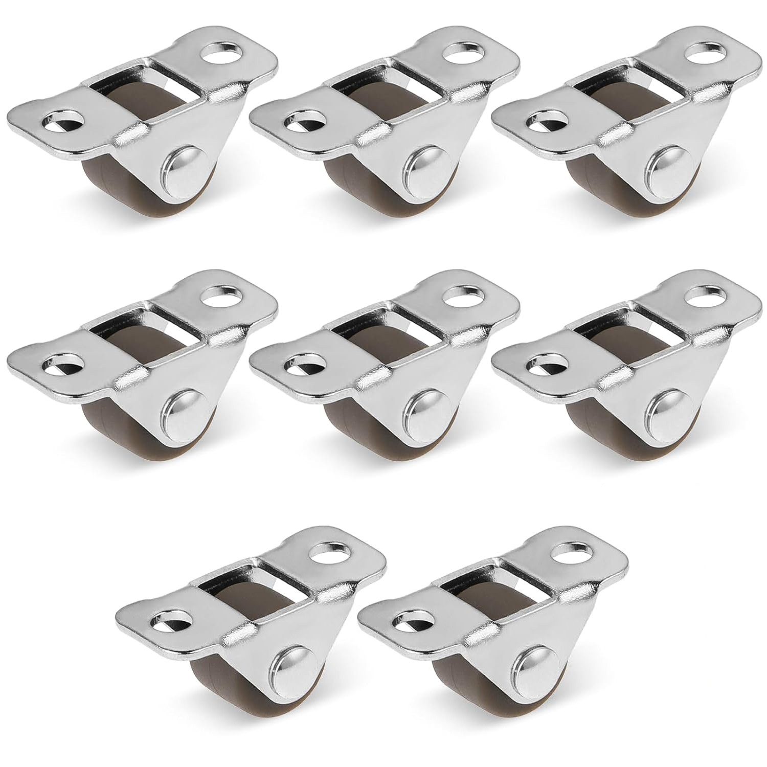 Auledio Möbelrolle 8 Stück 1,2 cm kleine Gummiräder mit Stahlplatte, Mini-Lenkrollen, (8-St), Geeignet für kleine Geräte, Möbel, DIY-Projekte
