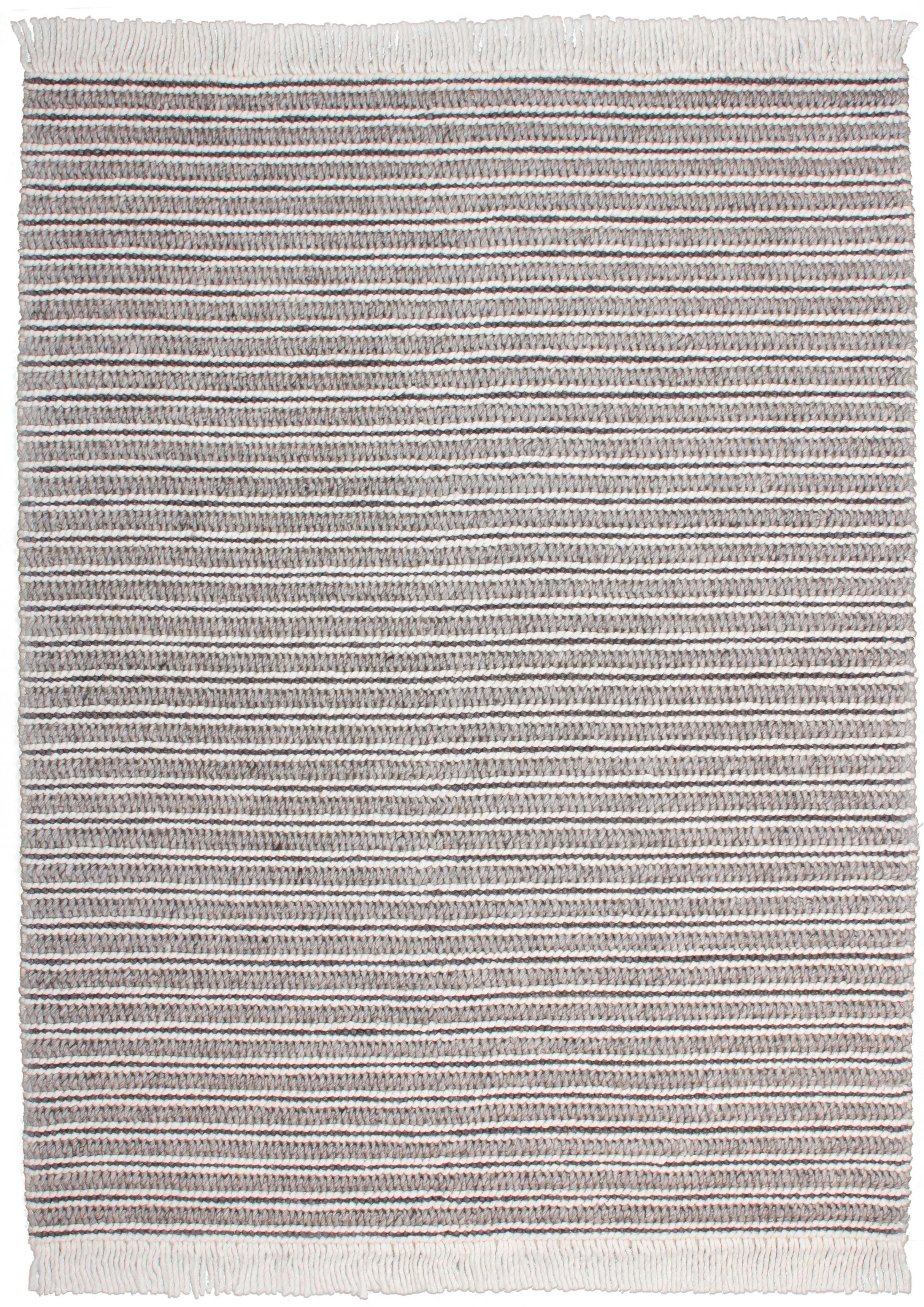 10 200, Viskose Höhe: und Teppich Bature calo-deluxe, rechteckig, Fransen, Wolle mm, mit Wohnzimmer