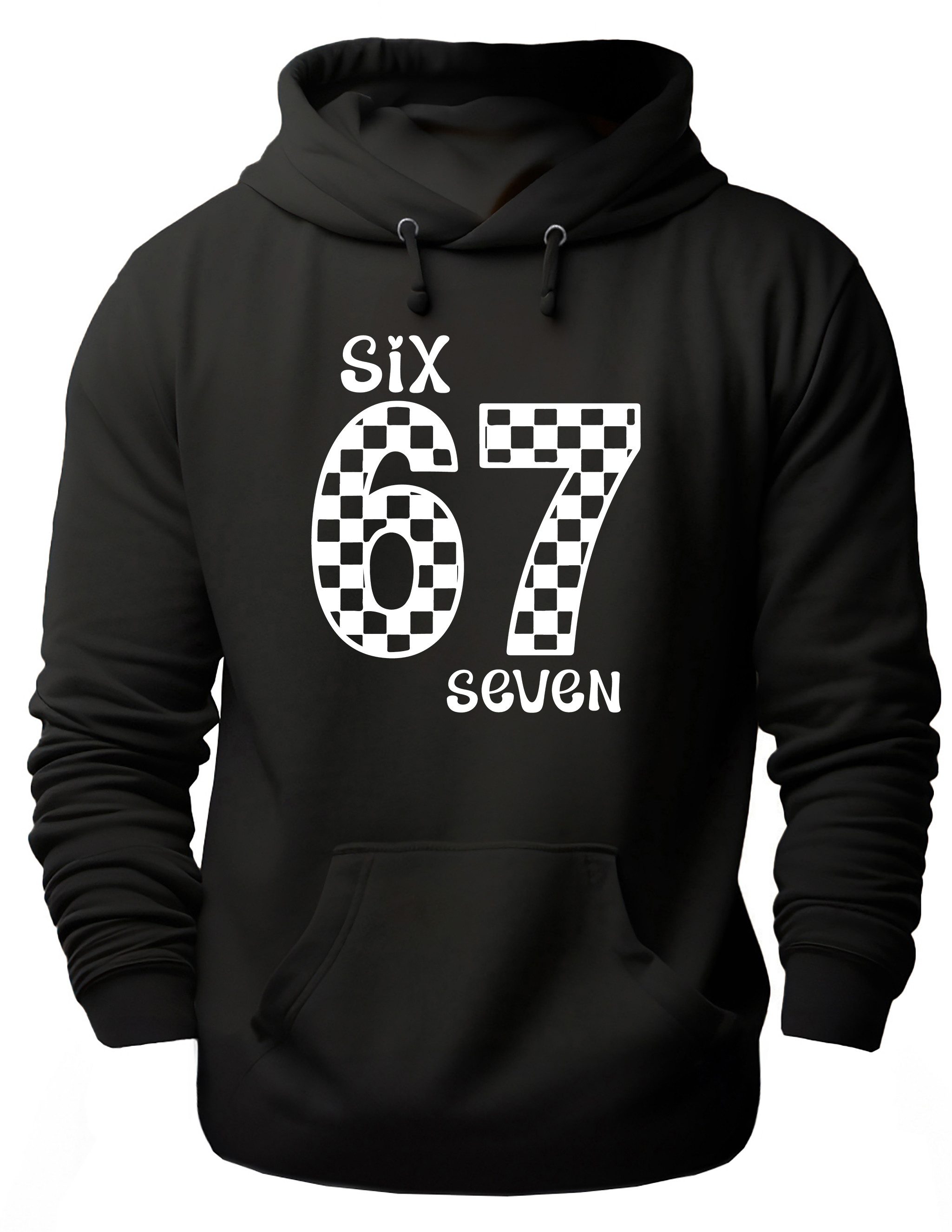 MyDesign24 Hoodie Herren und Damen Kapuzensweater 67 Hoodie - six seven i771