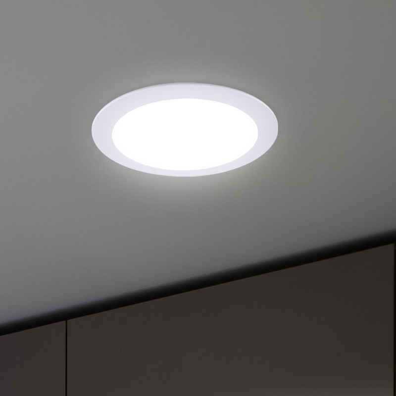 Globo LED Einbaustrahler, LED-Leuchtmittel fest verbaut, Warmweiß, LED Decken Einbau Strahler Lampe weiß Wohn Schlaf Zimmer