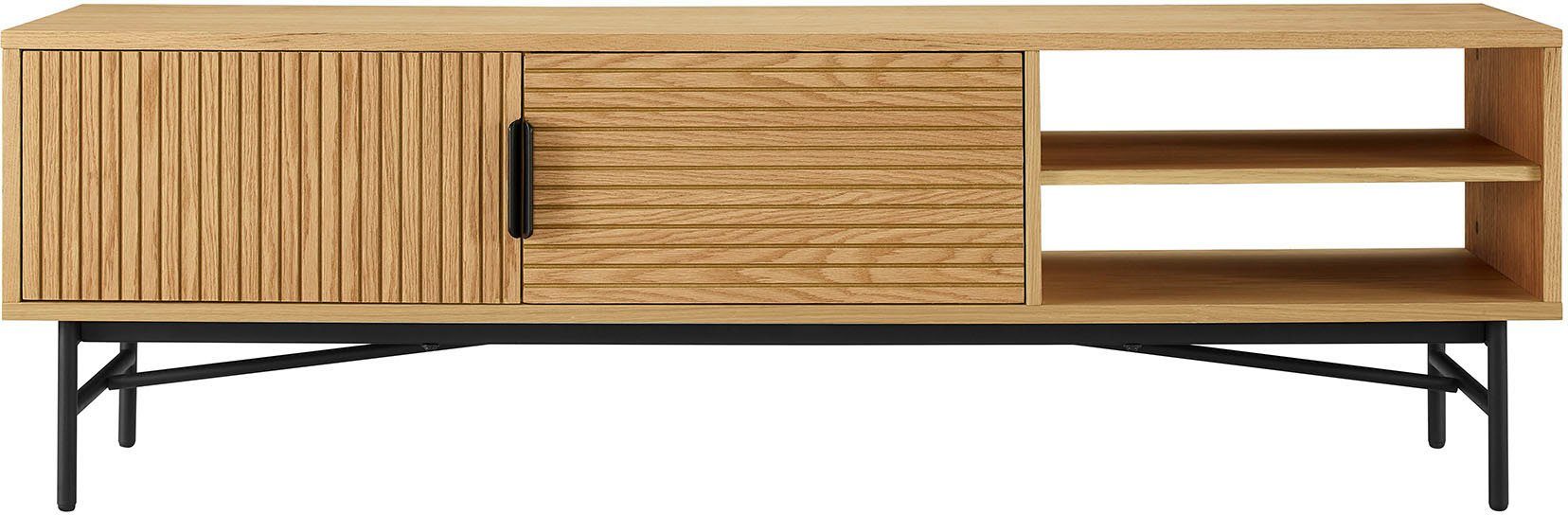 SalesFever Lowboard Design Lowboard für stilvolle Akzente, Kommode, Eiche Echtholzfurnier, Breite 160 cm