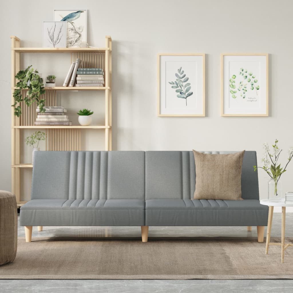 vidaXL Sofa Schlafsofa Hellgrau Stoff Schlafcouch Sofa Couch Gästebett günstig online kaufen