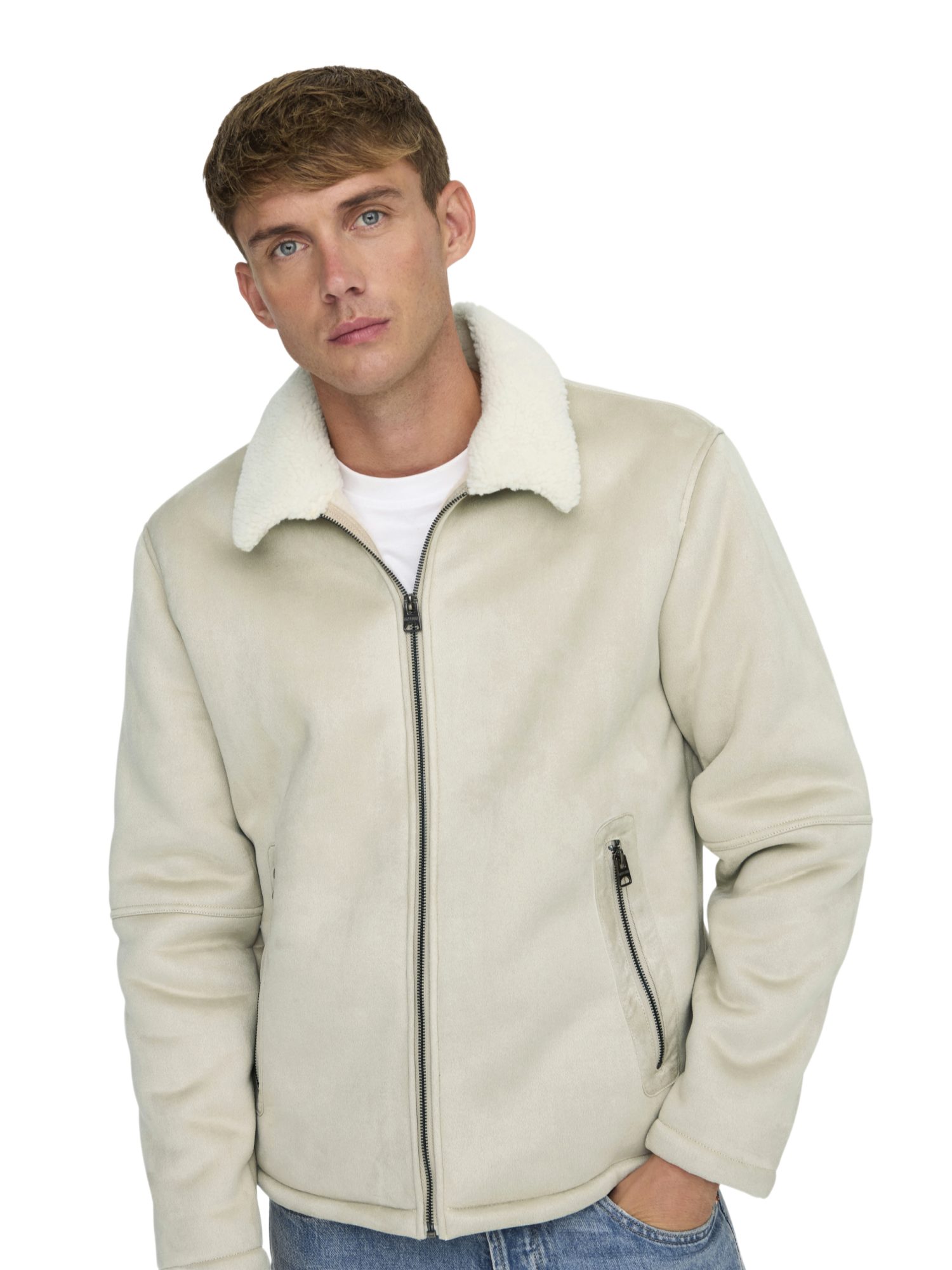 ONLY & SONS Funktionsjacke 2026-8 WINTER natur,Outdoor,Polyester,Unifarben,Umlegekragen,Lang,Regular Fit – Bild 5 von 5