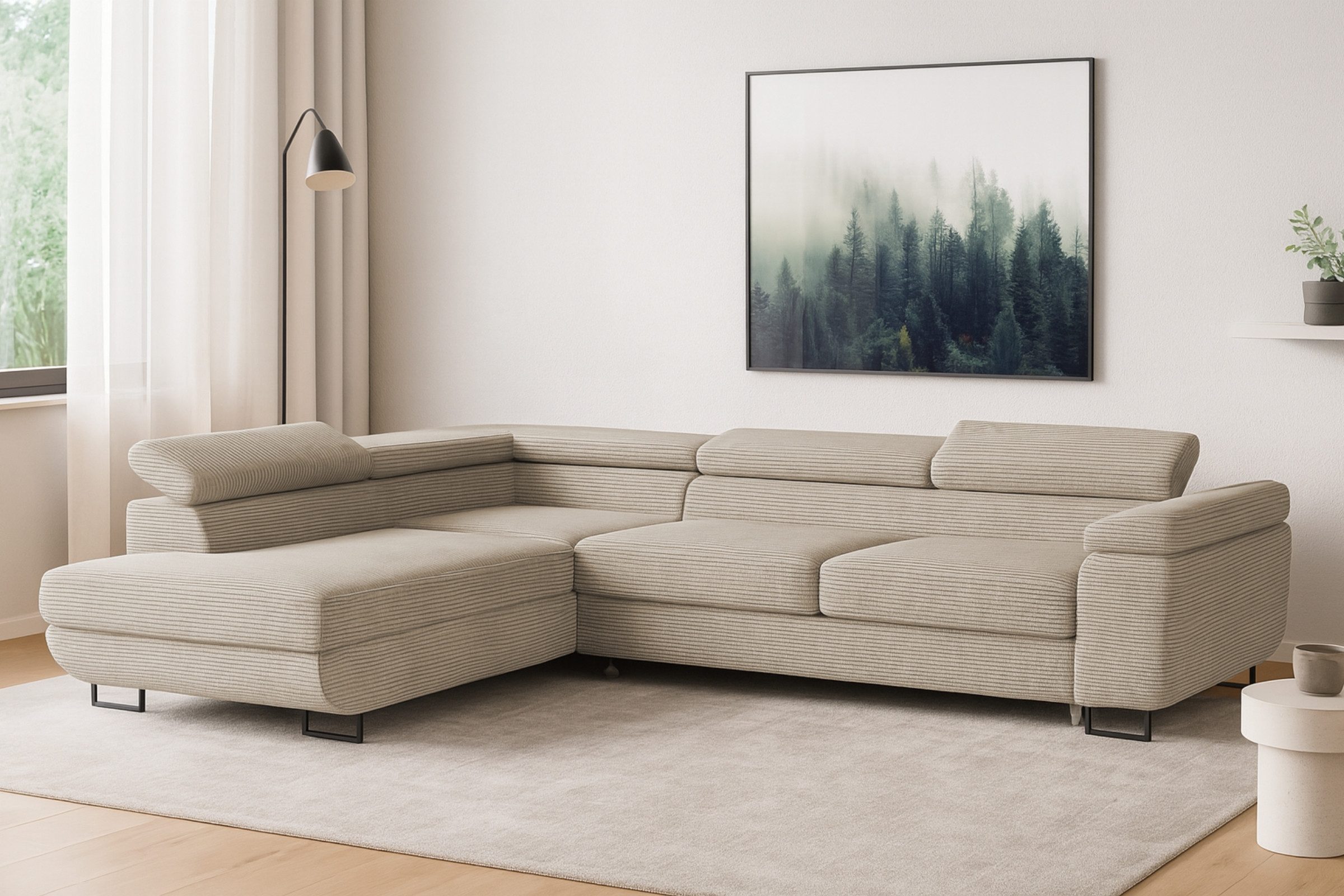 Deine Möbel 24 Wohnlandschaft ASTON Cord-Stoff günstig online kaufen