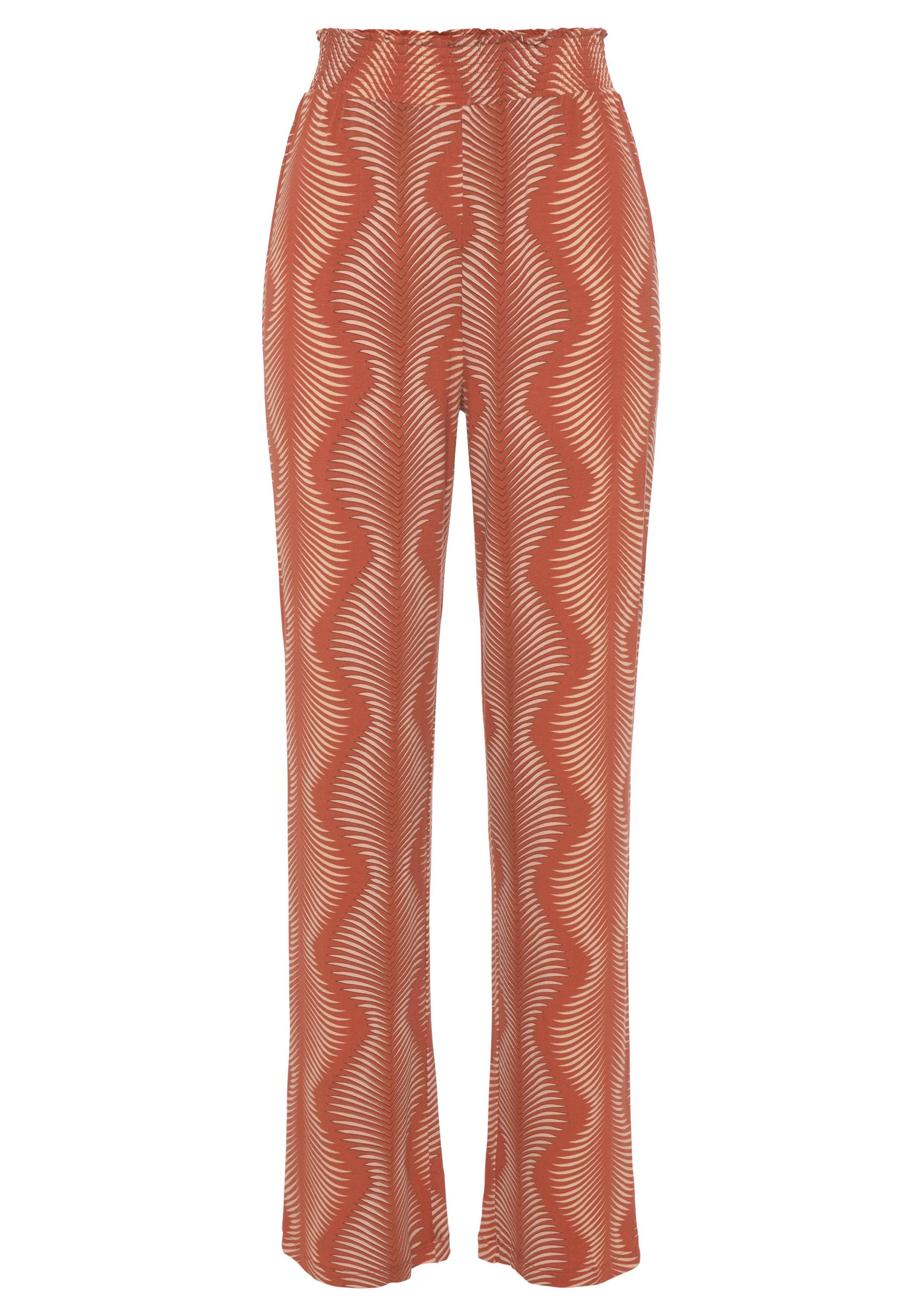 LASCANA Allover-Druck Terracotta bedruckt mit Pyjamahose graphischen