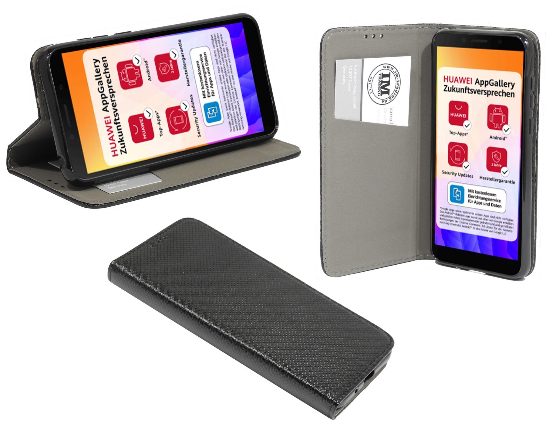 cofi1453 Handyhülle Hülle Tasche für Huawei Y5P, Kunstleder Schutzhülle Handy Wallet Case Cover mit Kartenfächern, Stan