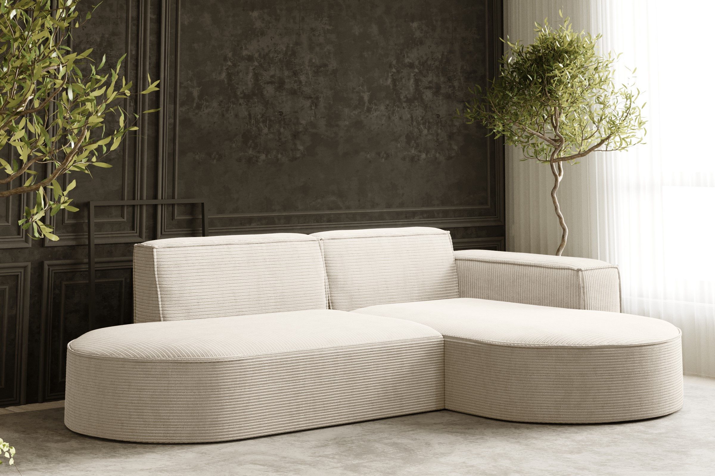 Kaiser Möbel Ecksofa Designer MODENA STUDIO L stoff Cord, Verita,Boucle, Ec günstig online kaufen