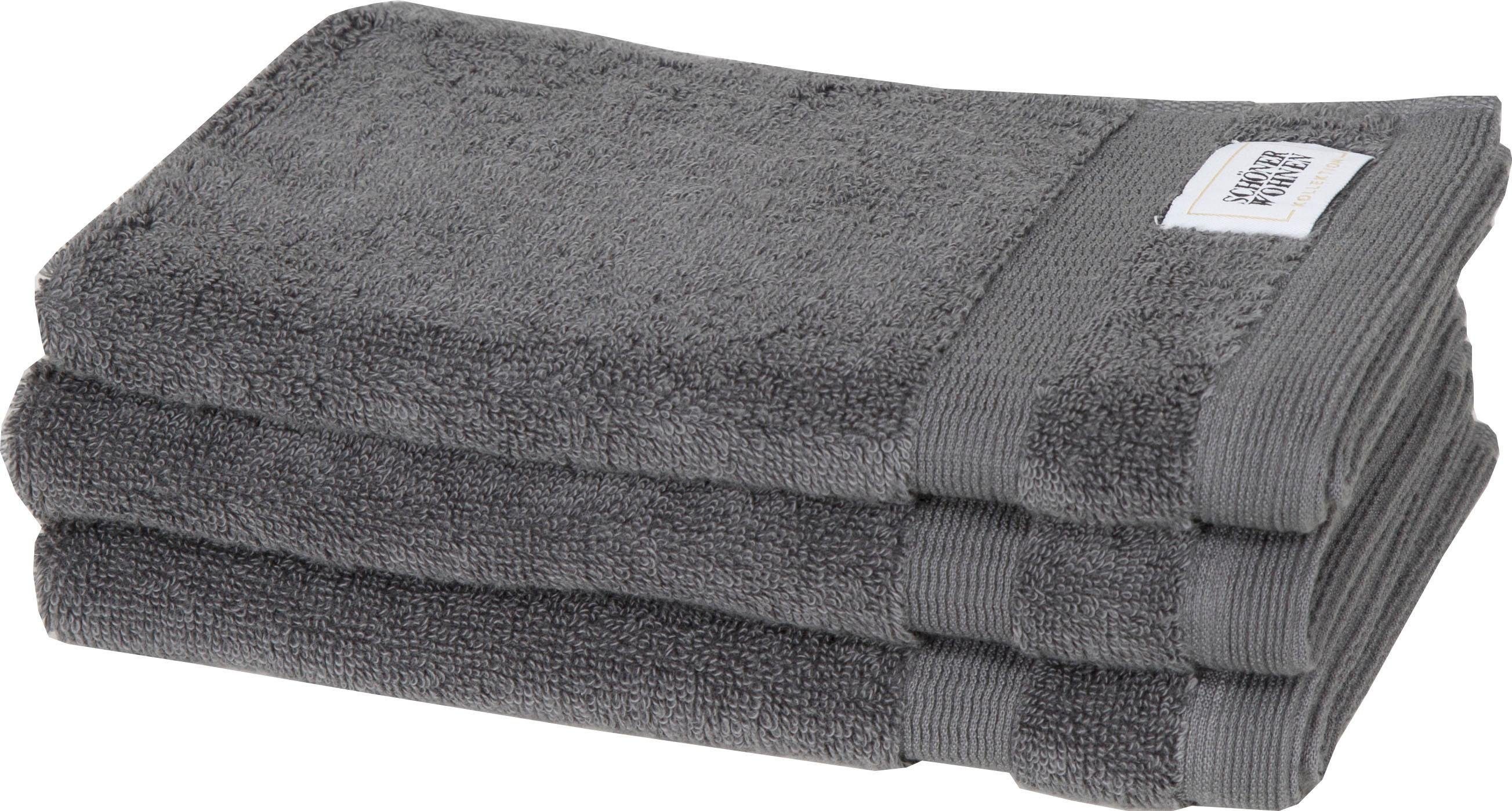 SCHÖNER WOHNEN-Kollektion Gästehandtuch Cuddly, Frotteevelours (3-St), günstig online kaufen
