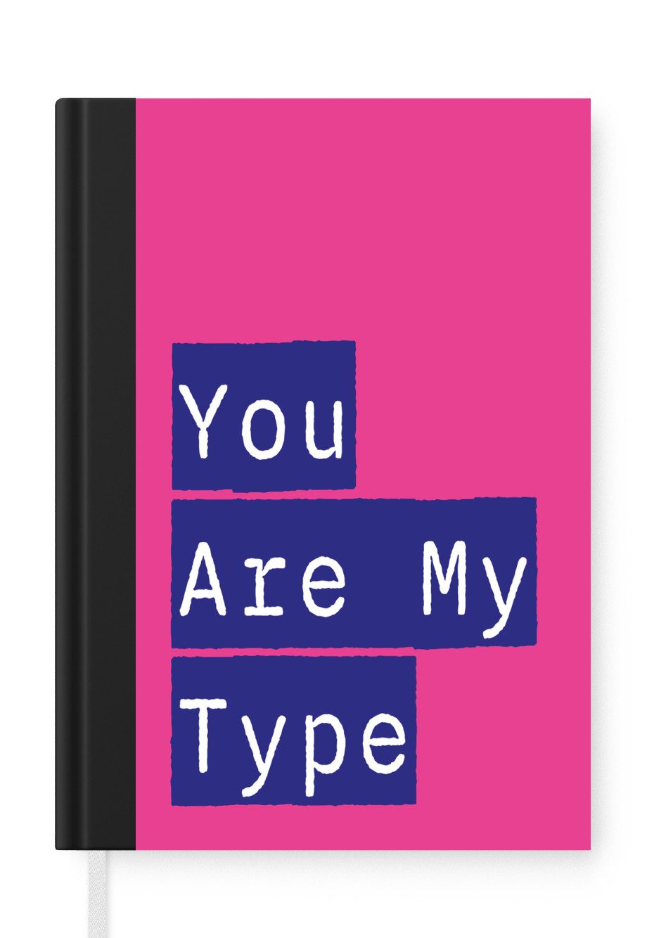 MuchoWow Notizbuch Valentinstag - Text - Liebe, Notebook, Notizblock a5, Tagebuch, Journal Liniert