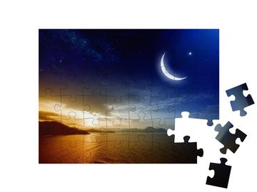 puzzleYOU Puzzle Riesengroße Mondsichel im Ramadan, 48 Puzzleteile, puzzleYOU-Kollektionen Mond