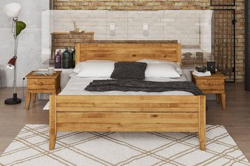 byoak Bett ODYS 200 x 220 aus Massivholz, mit Holzkopfteil, Naturgeölt