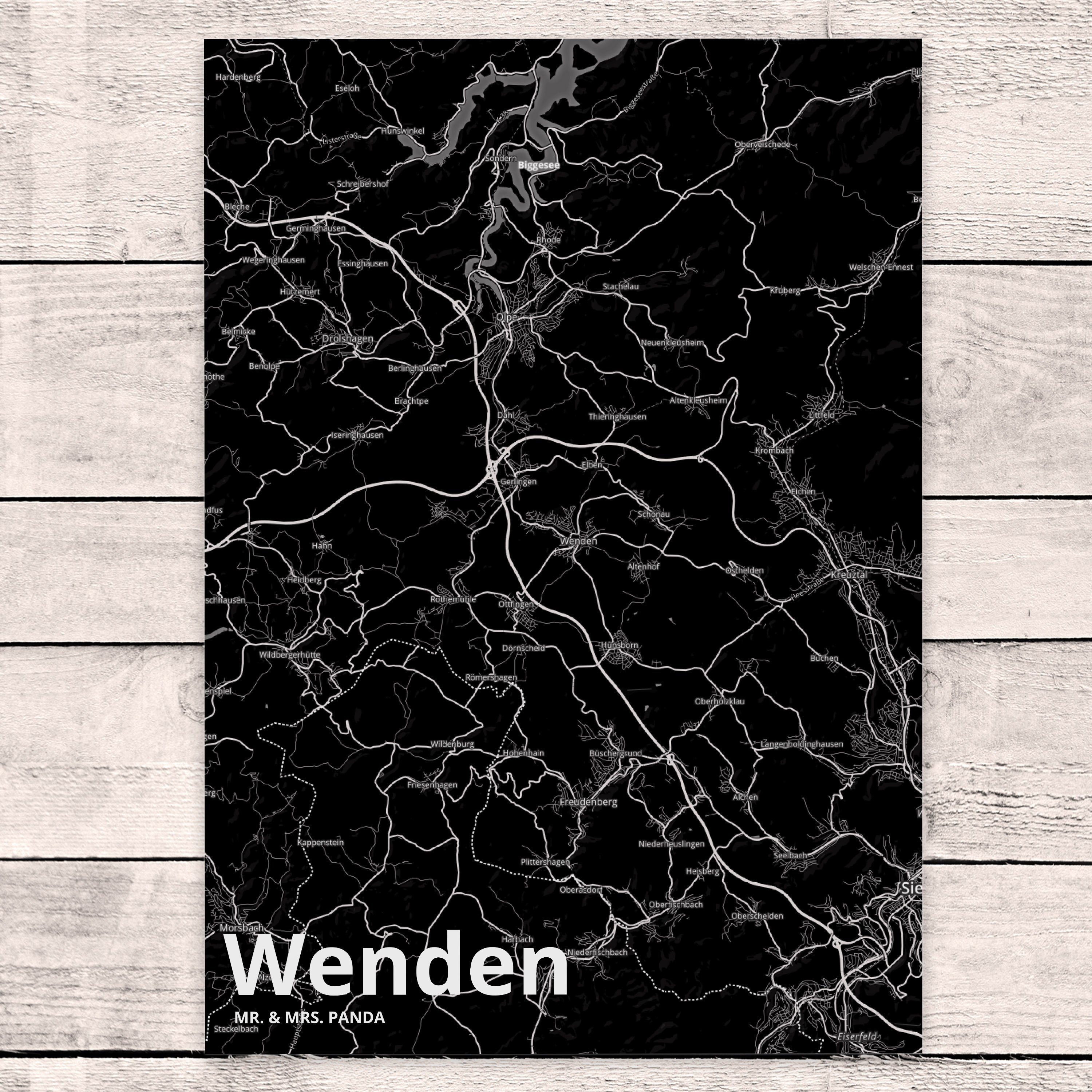 Mrs. Wenden D Stadt Geschenk, Mr. & Städte, Postkarte Dankeskarte, Panda Stadt, Geschenkkarte, -