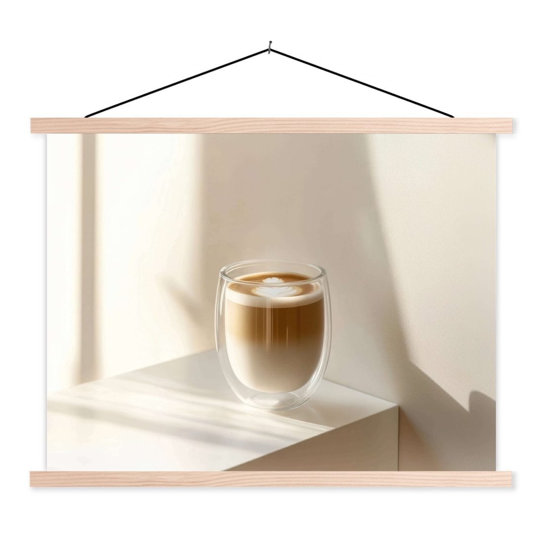 Poster Becher - Latte - Minimalistisch - Schatten