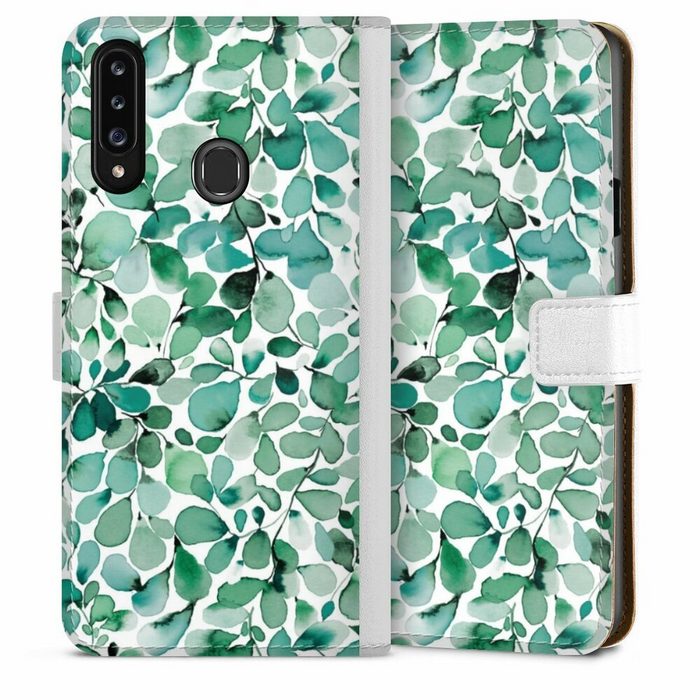DeinDesign Handyhülle Pastell Wasserfarbe Blätter Watercolor Pattern Leaffy Leaves Samsung Galaxy A41 Hülle Handy Flip Case Wallet Cover