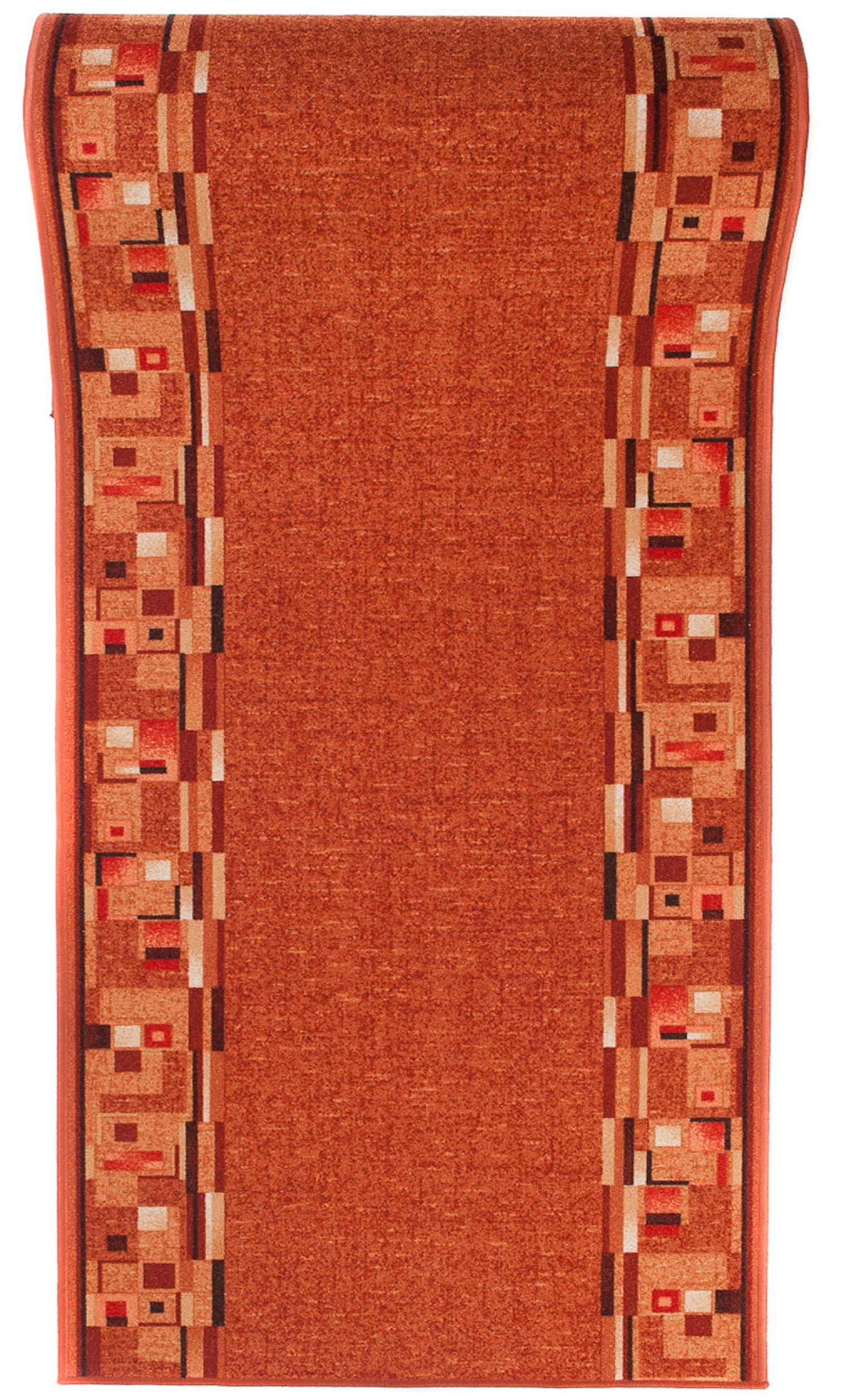 Mazovia Läufer Läufer Retro Bordüre Orange Grün Flur, Schlafzimmer, Diele, 67 x 100 cm, Fußbodenheizung