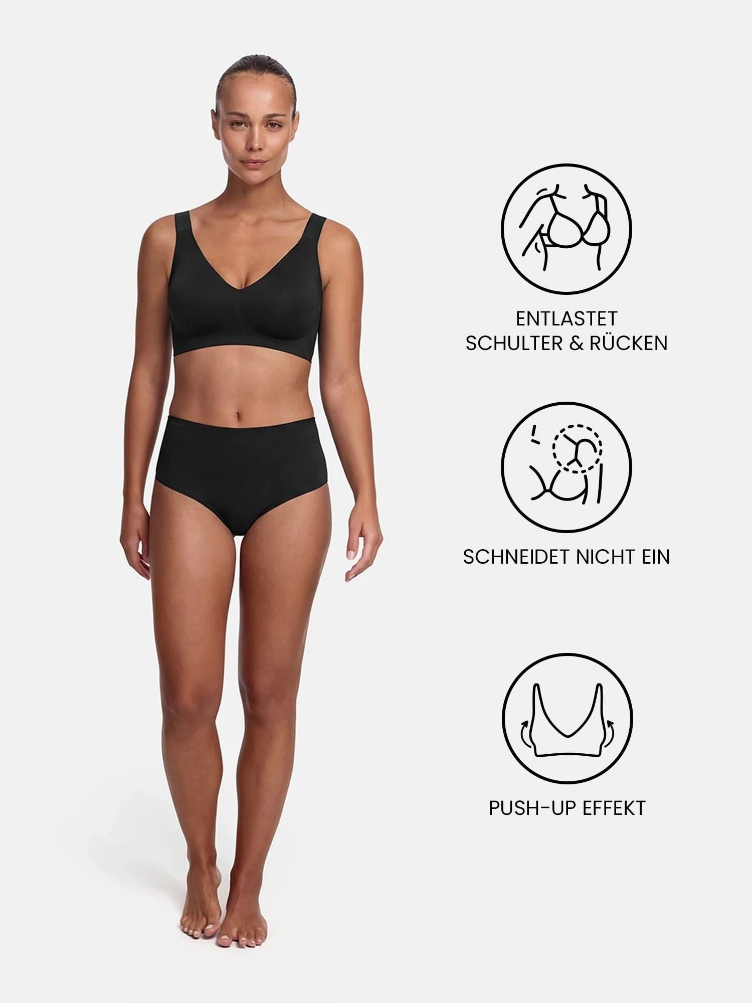 cfab (creamy fabrics) Bügelloser BH Comfort Minimizer BH-Dark Taupe-S (1-tlg)