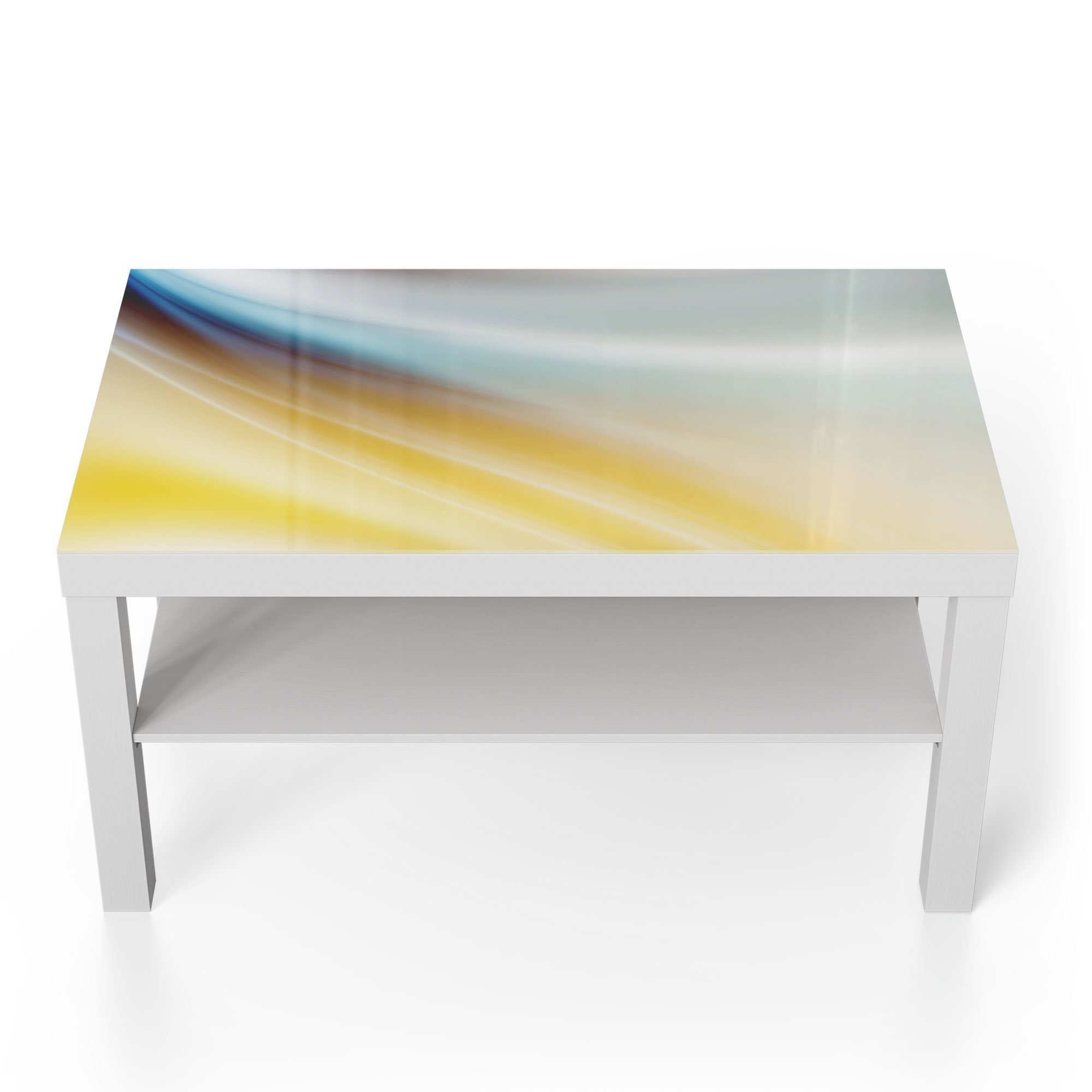 DEQORI Couchtisch 'Warmer Farbverlauf', Glas Beistelltisch Glastisch modern Weiß